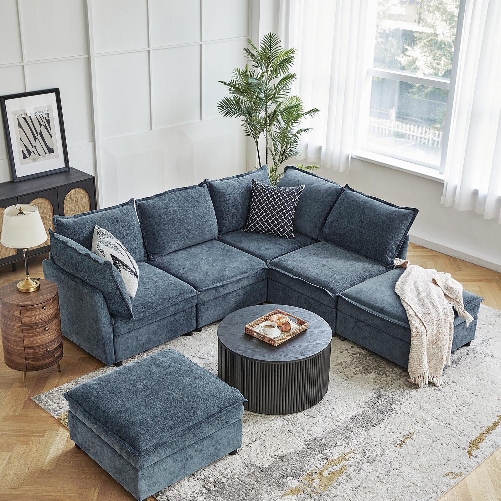 Harmetrix Oversized Soft Sectional Couch with Storage | Modern L-Shaped Sofa Bed with Hidden Compartment | Perfect for Living Room, Family Room & Small Spaces