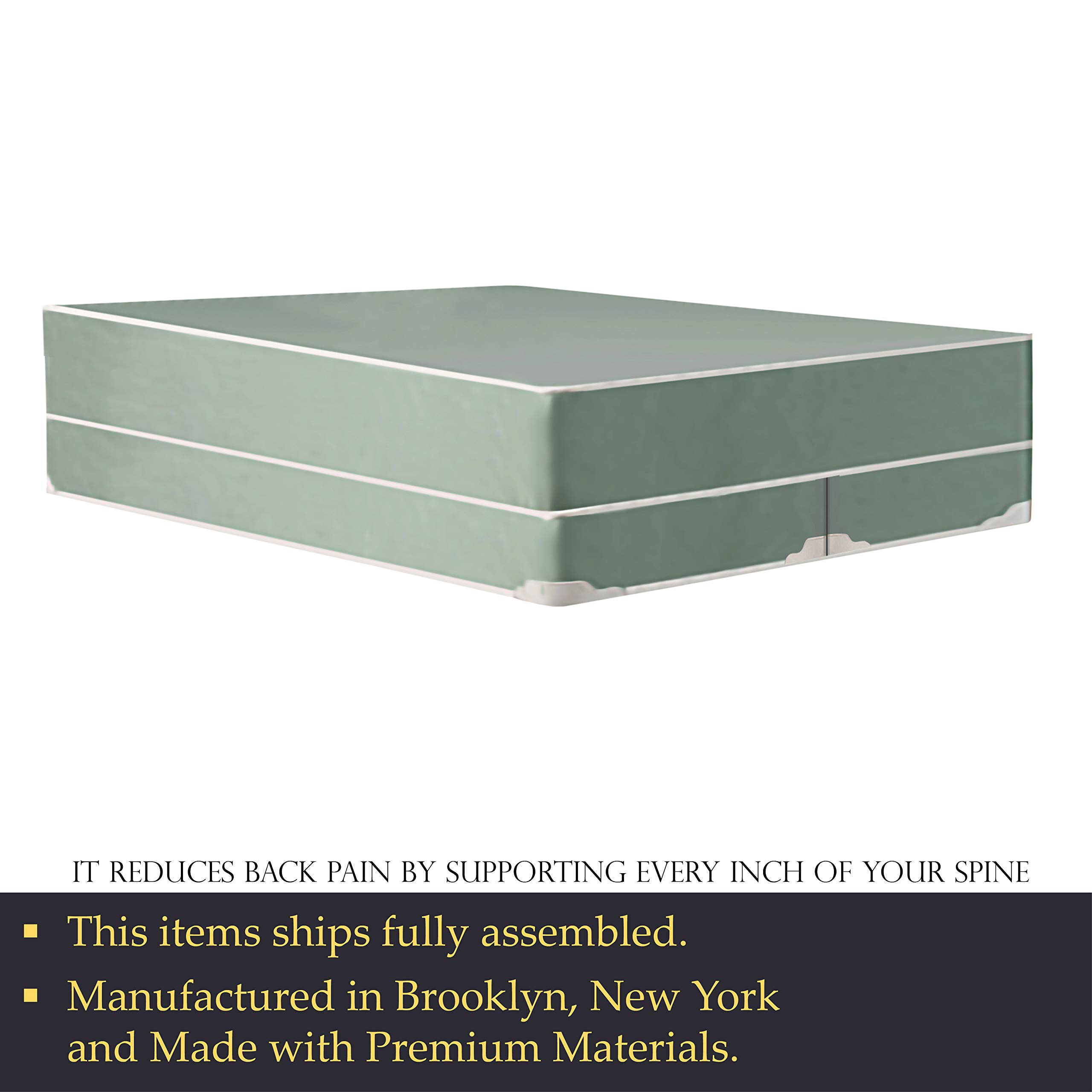 Mayton 8-Inch Firm Double-Sided Waterproof Vinyl Innerspring Mattress with Split Wood Box Spring - King Size | Bedroom Upgrade for Back Support & Guest Room Comfort