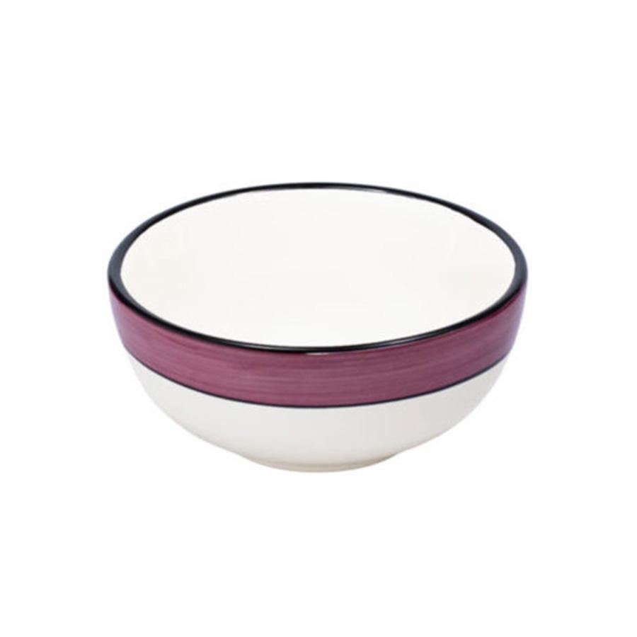 4-Piece White & Purple Spree Pattern Bowl Set - Perfect for Dining, Entertaining, and Everyday Use