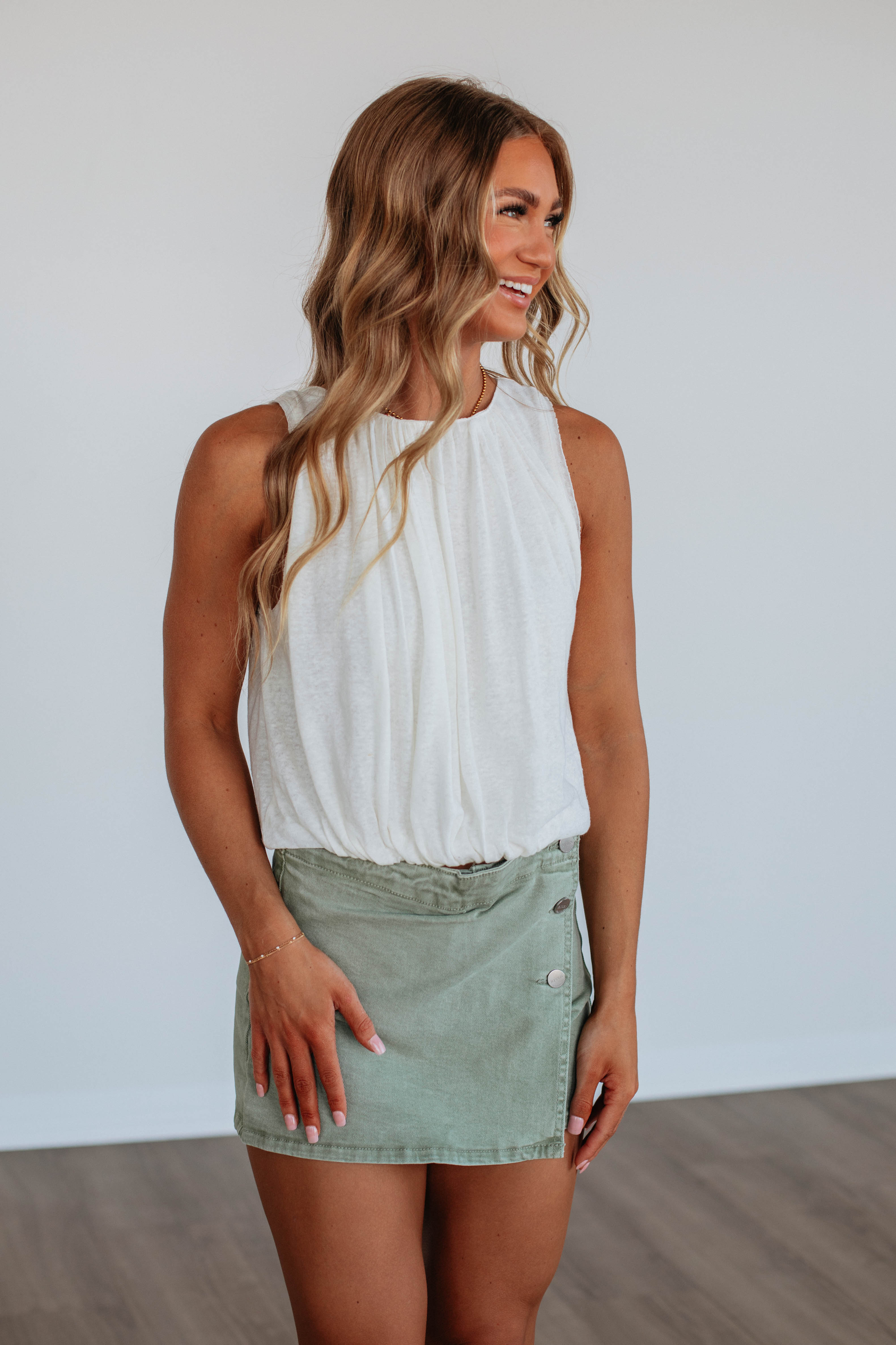 Ivey Risen Denim Skort for Women - High Waisted Stretch Denim Skirt with Shorts - Perfect for Casual Wear, Work, and Outdoor Activities