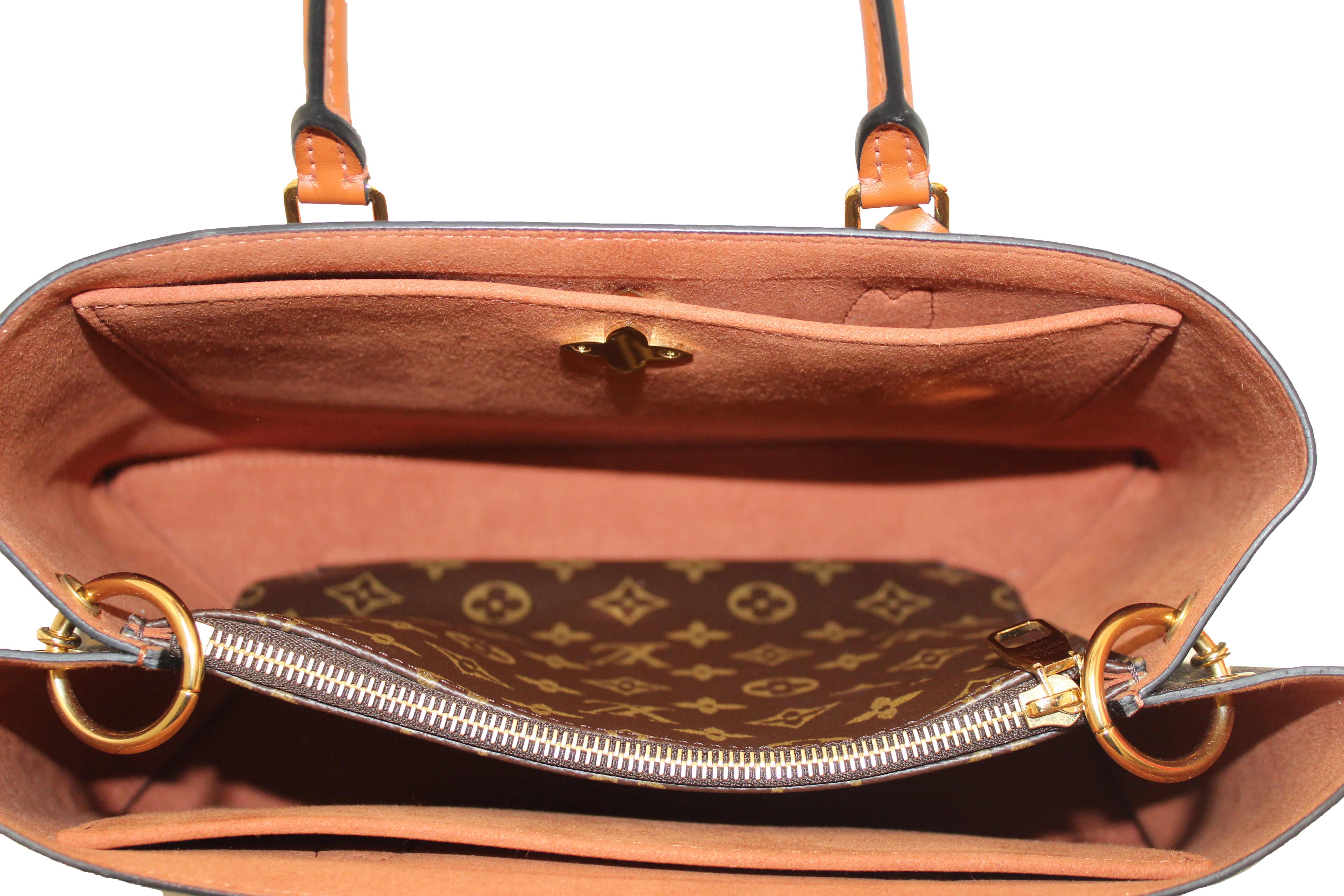 Authentic Louis Vuitton Monogram Flower Tote Bag - Luxury Caramel Leather Shoulder Bag for Women, Perfect for Work, Travel & Everyday Use