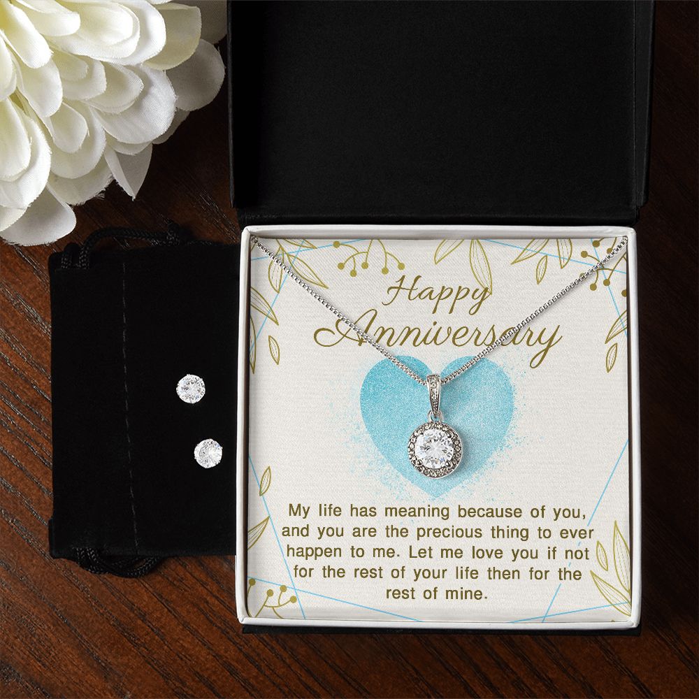 Eternal Hope Cubic Zirconia Anniversary Jewelry Set - Necklace & Earrings Gift for Women, Perfect for Valentine's Day, Mother's Day & Romantic Occasions