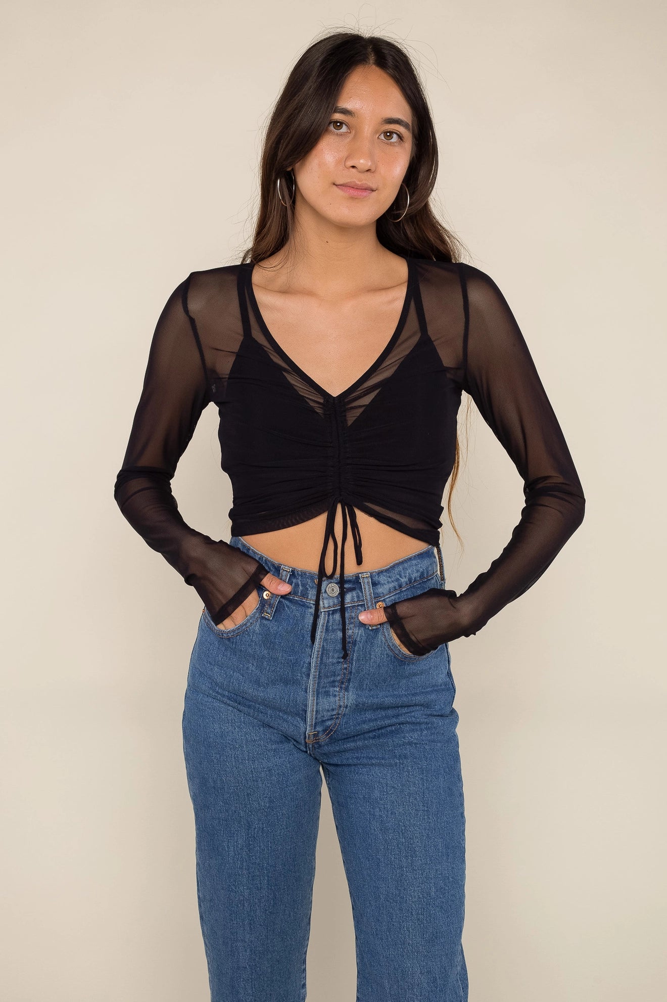 Becca Shirred Top for Women - Stylish & Comfortable Black or Olive Blouse for Casual Wear, Date Night & Office Outfits