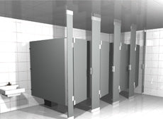 Hadrian Solid Plastic Toilet Partition - Durable & Waterproof Restroom Privacy Screen for Commercial & Public Bathrooms - Ideal for Offices, Schools, Hospitals & Shopping Malls