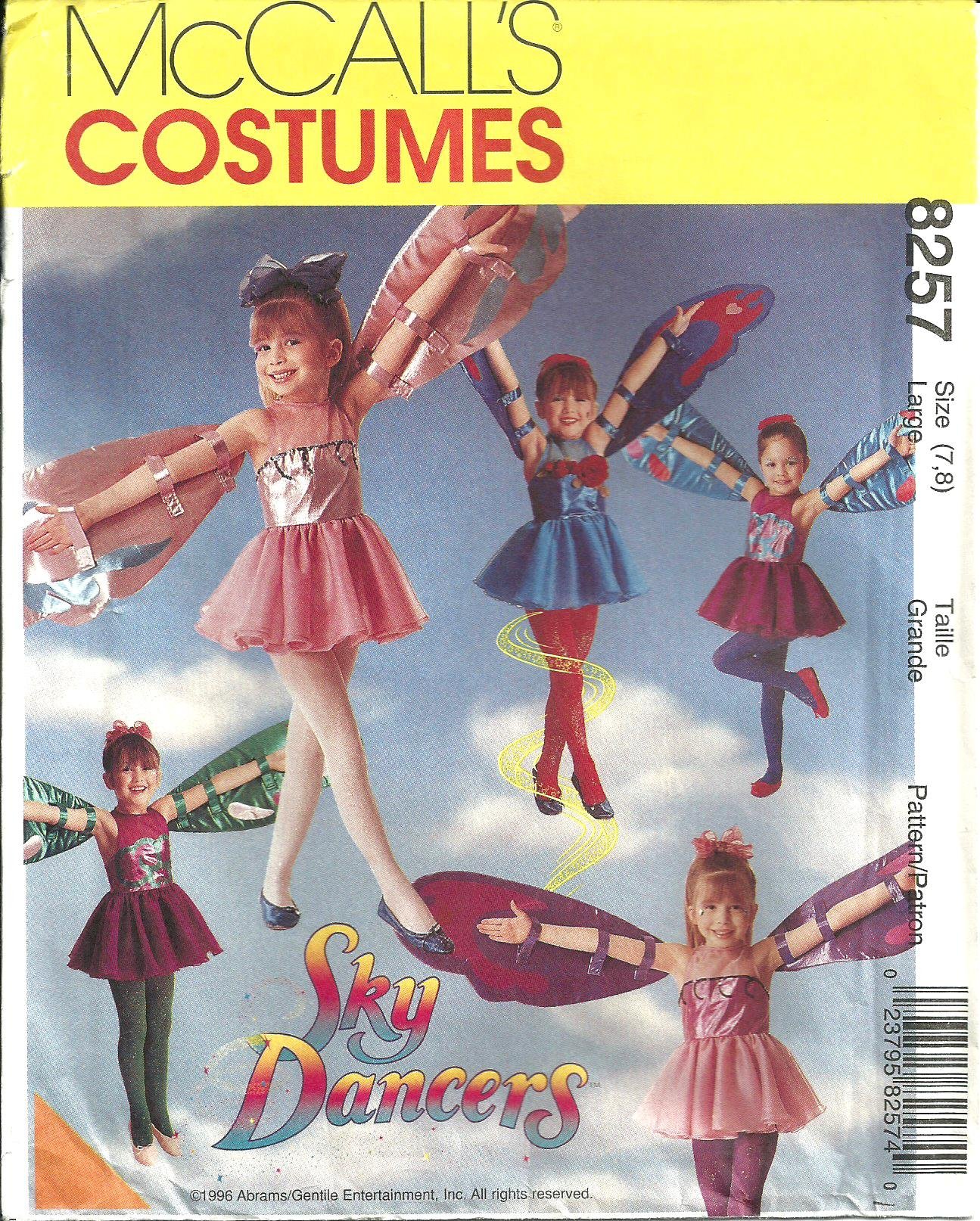 8257 McCalls Sewing Pattern Girls Sky Dancer Costume Size Large 7-8 for Halloween Dress Up & Dance Performances