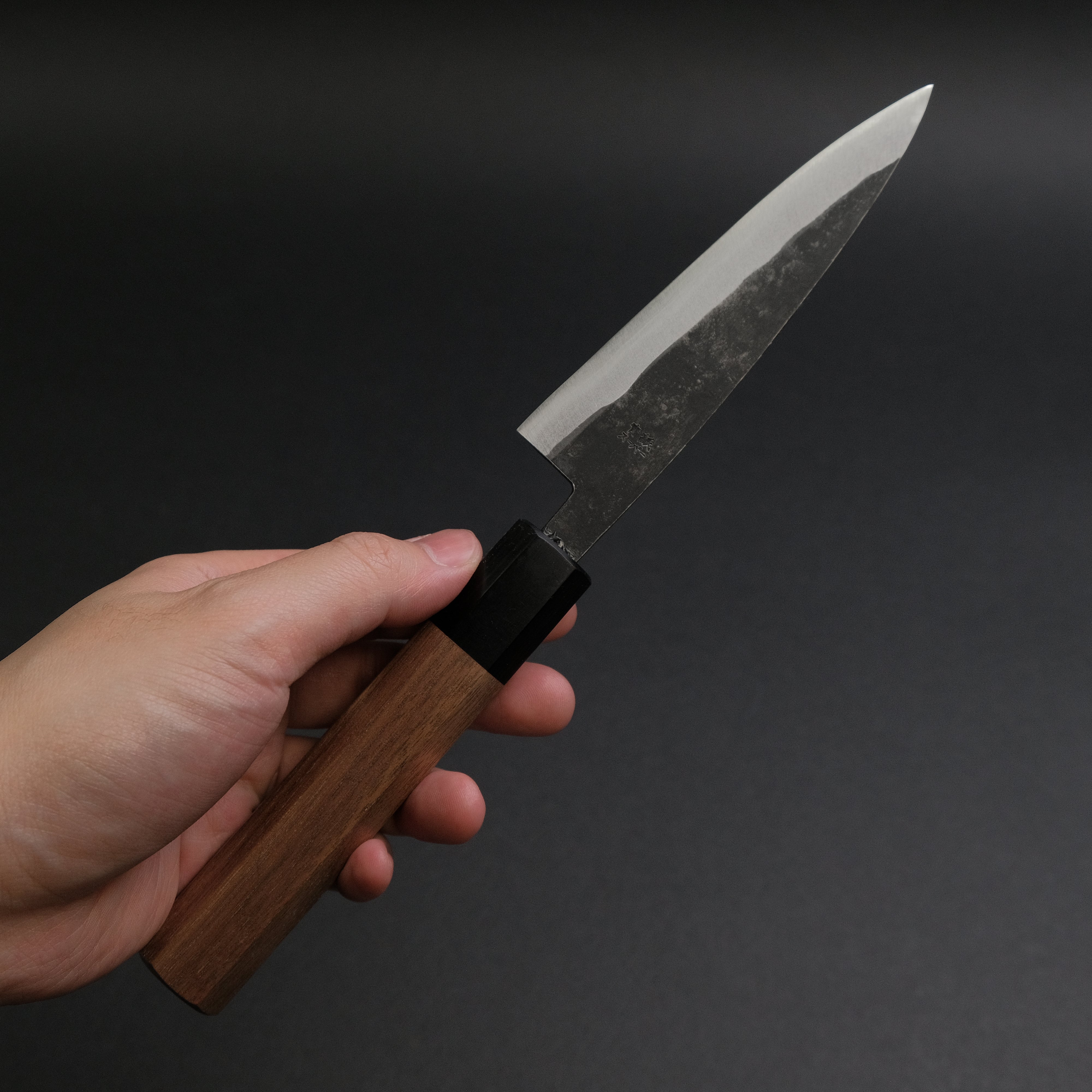 Hitohira Harima Blue Super Stainless Clad Petty Knife 120mm - Japanese Chef Knife with Walnut Handle for Precision Slicing, Peeling & Garnishing | Perfect for Home Cooks & Professional Chefs