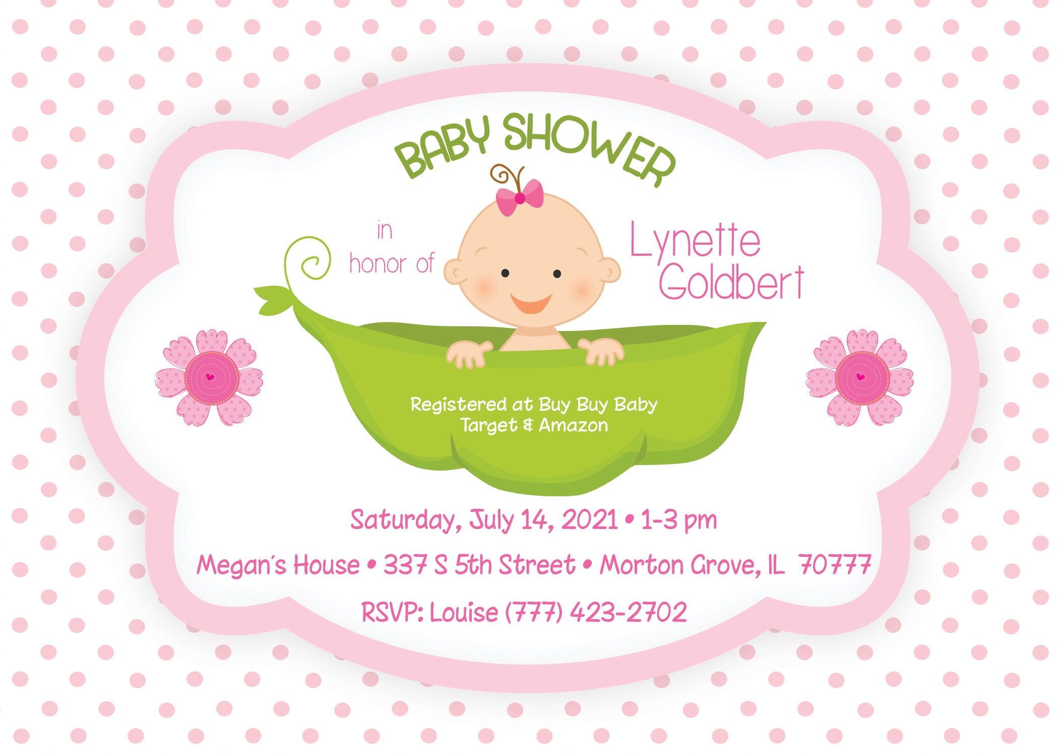 Pea in a Pod Baby Shower Invitations - Cute Pregnancy Announcement Cards for Gender Reveal & Newborn Celebrations - Perfect for Maternity Parties and First-Time Parents