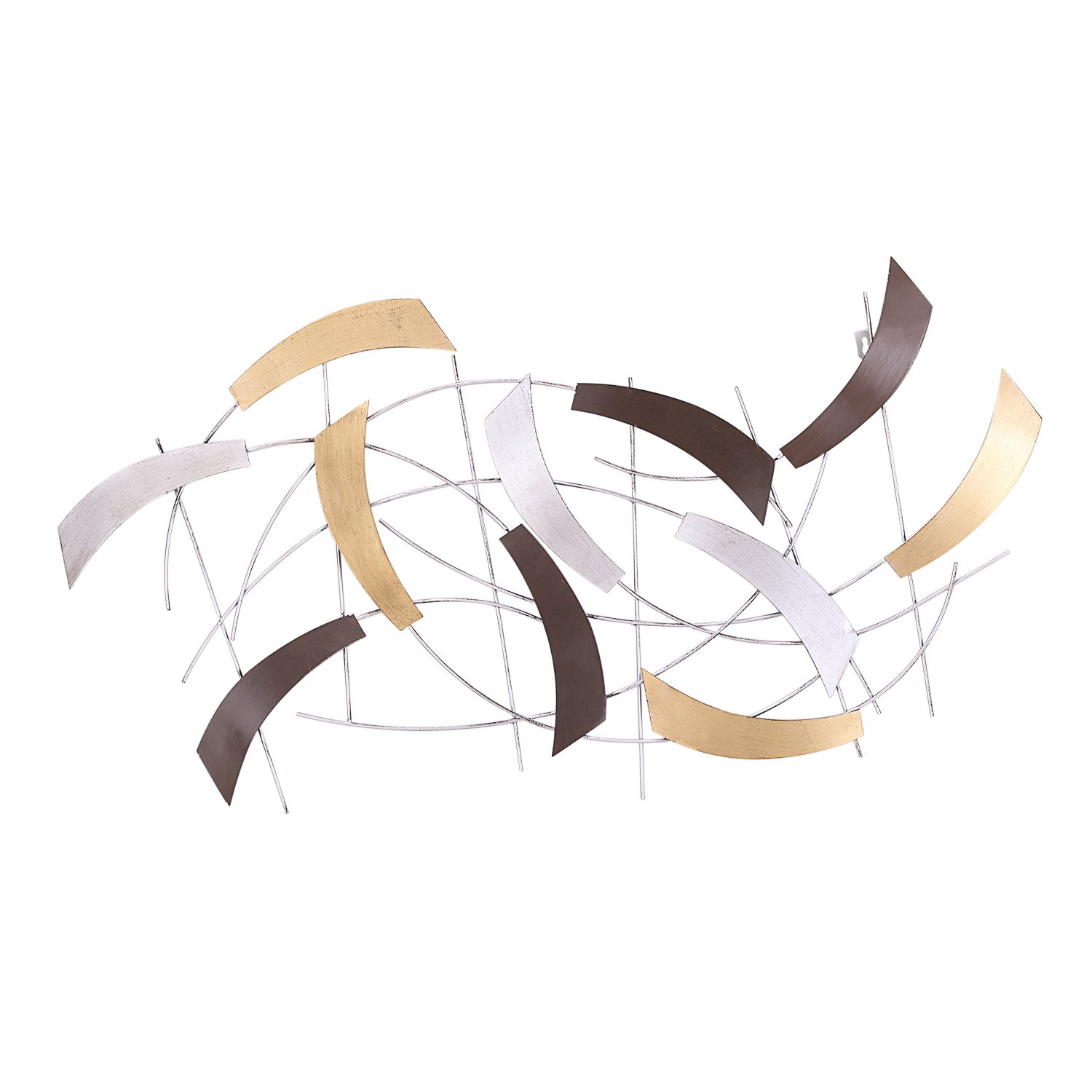 Mid Century Modern Abstract Metal Wall Art - 31 Inch Decorative Sculpture for Living Room, Bedroom & Office | Adeco Handcrafted Wall Hanging Decor