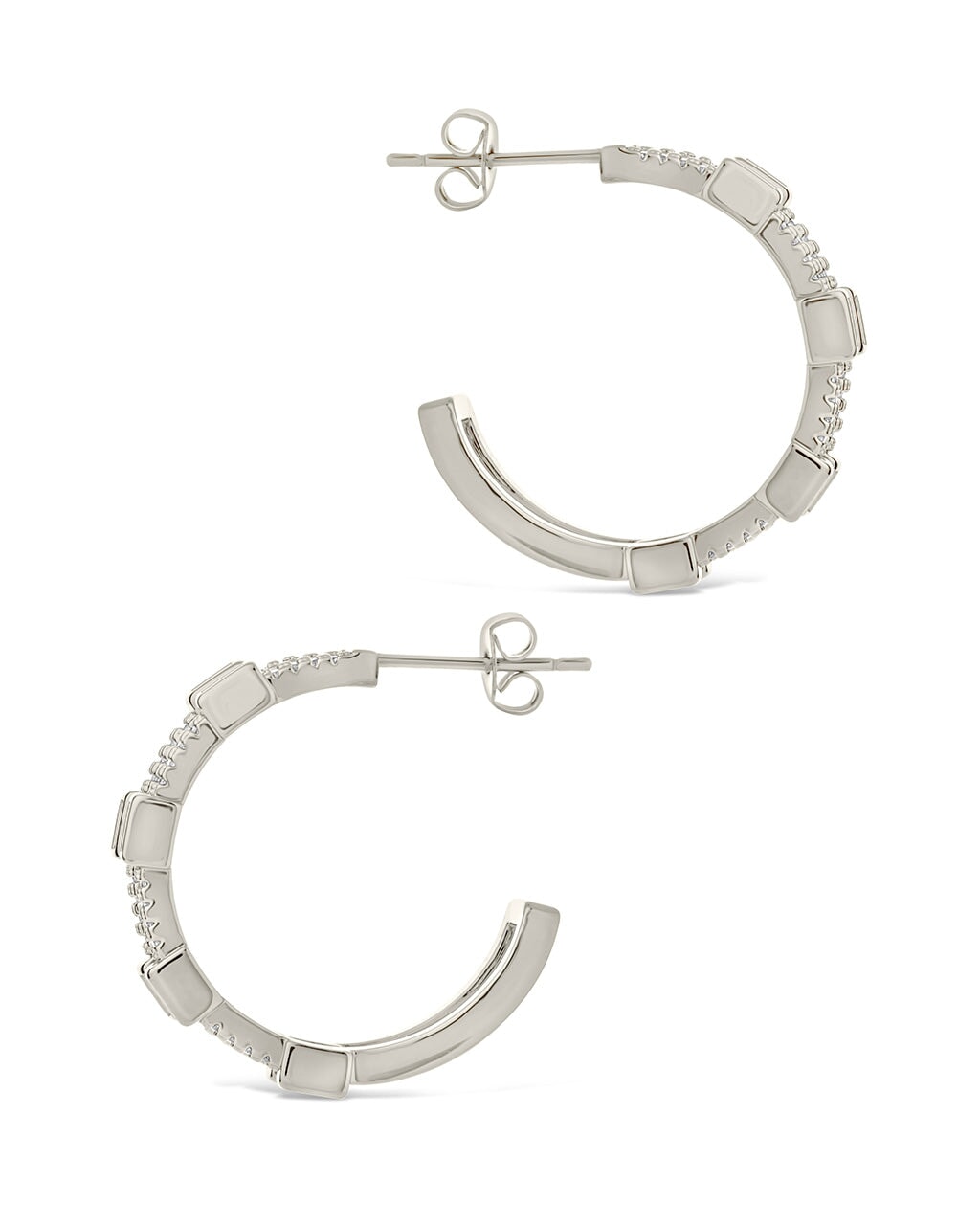 Neah CZ Station Hoop Earrings - Sparkling Cubic Zirconia Stud Earrings for Women, Perfect for Parties, Weddings & Everyday Wear
