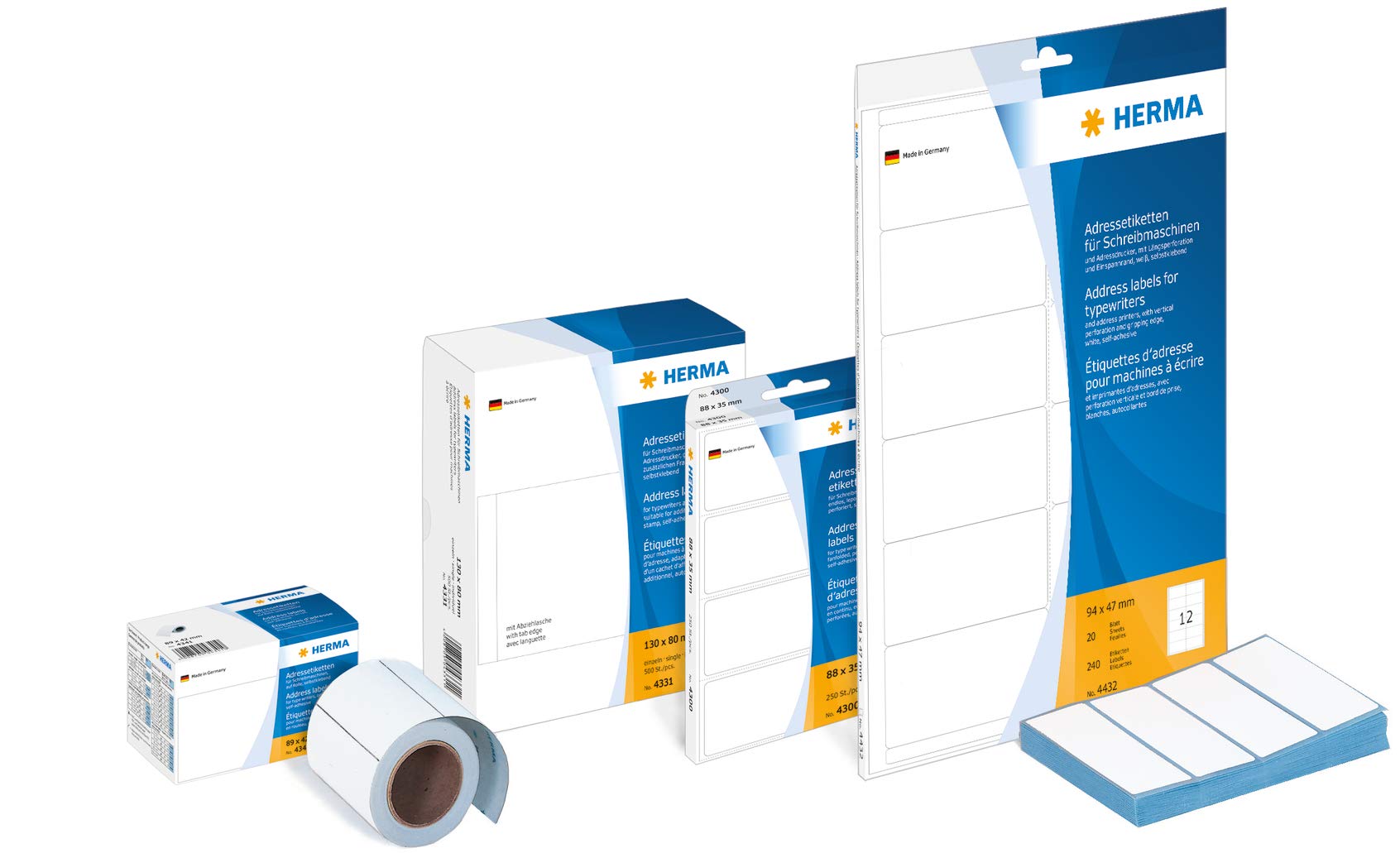 Herma 70x38mm White Address Labels - 250 Pack for Mailing & Shipping