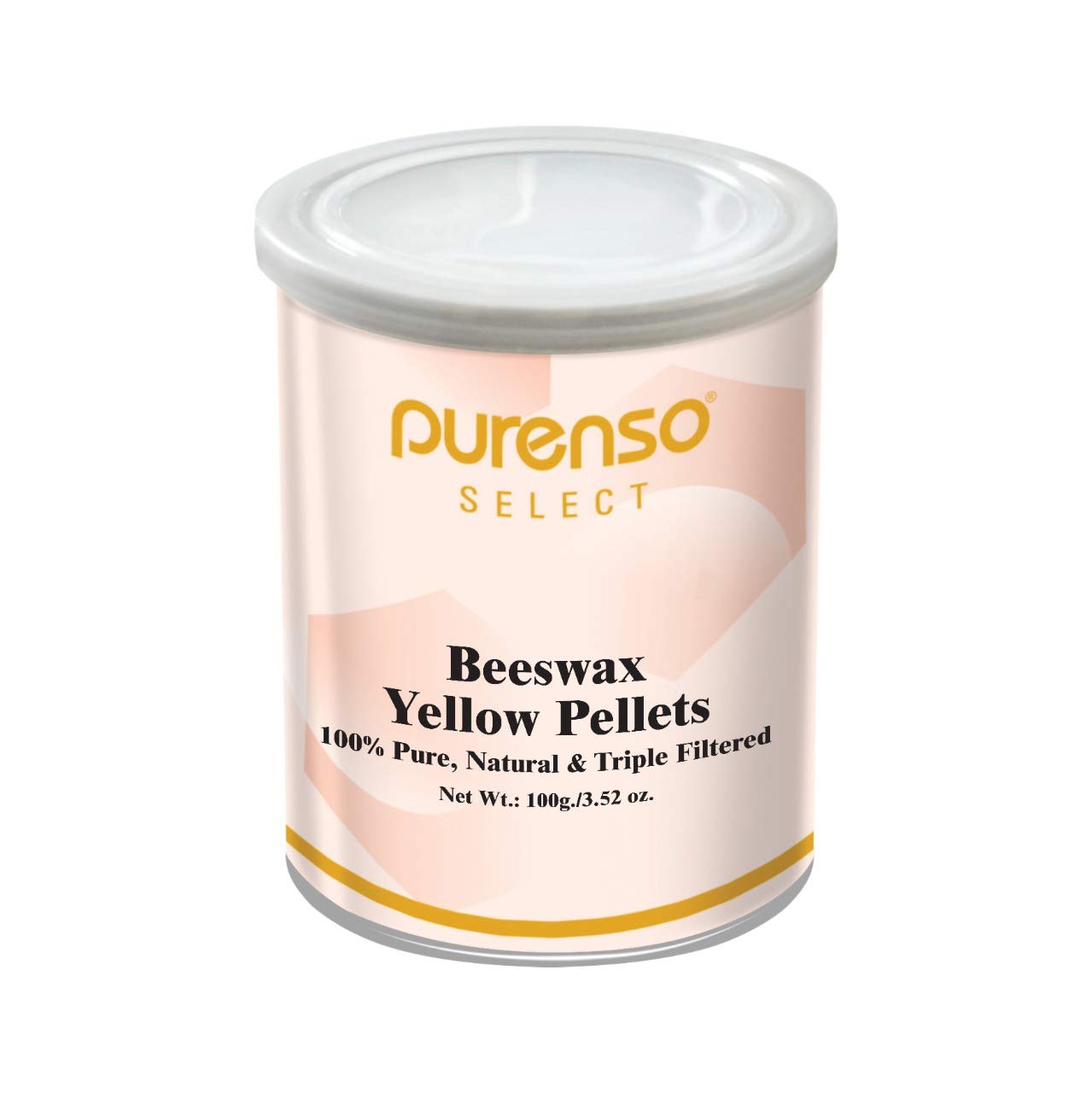 Purenso Select - 100% Organic Beeswax Pellets, Triple Filtered, Cosmetic Grade (100g) - Natural Yellow Beeswax for DIY Candles, Skin Care, Lip Balm, Soap Making & Hair Products - Perfect for Homemade Beauty and Craft Projects