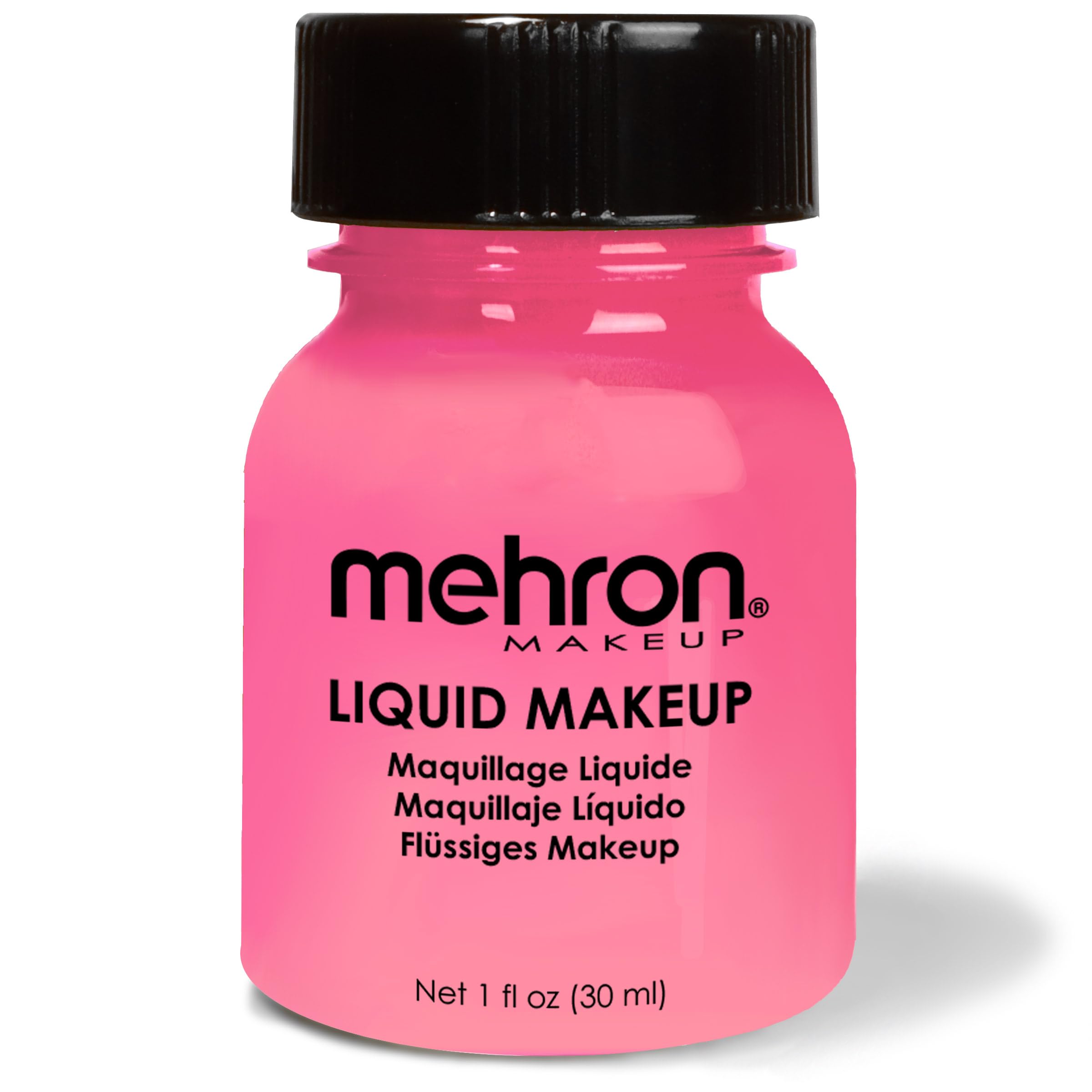 Mehron Liquid Makeup - Professional Face & Body Paint for Halloween, Cosplay & Airbrush | Waterproof, Long-Lasting Formula | Perfect for Costume Parties, Theater & Special Effects (1 oz, Pink)