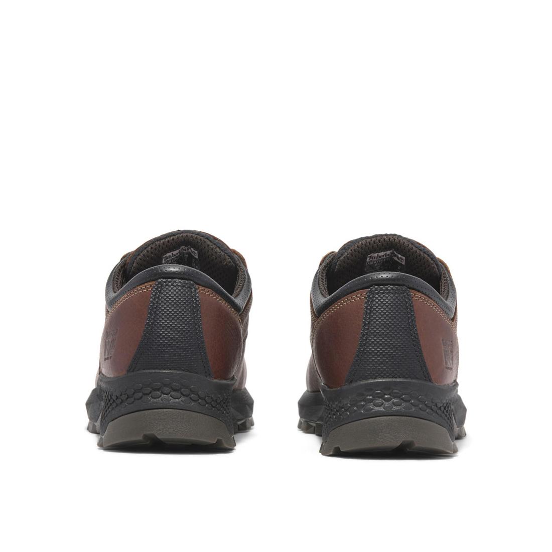 Titan Ev Composite Toe Oxford Work Shoes for Men - Safety Work Boots with Slip Resistant & Electrical Hazard Protection - Brown Leather Steel Toe Shoes for Construction, Warehouse & Industrial Work