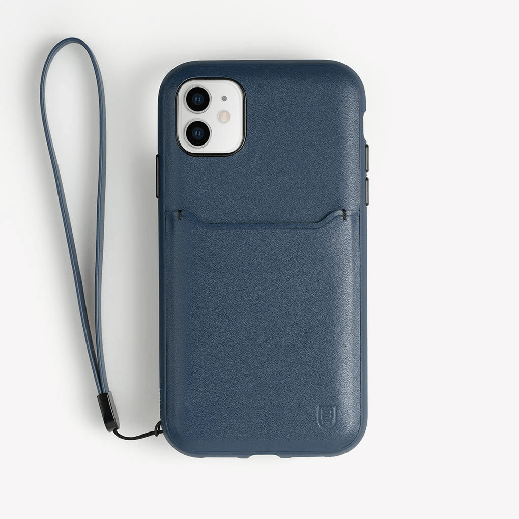 Bodyguardz Accent Wallet Case for iPhone 11 Pro Max - Navy Blue | Slim Protective Phone Cover with Card Holder | Perfect for Everyday Use, Travel & Business