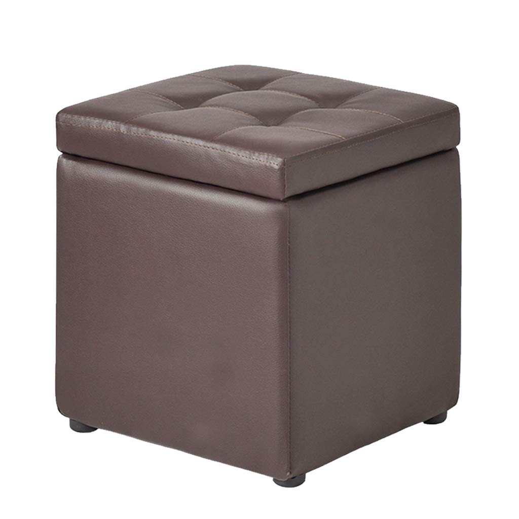 Multifunctional Small Square Storage Pouffe Stool with High Rebound Sponge & Faux Leather Cushion - Shoe Bench, Ottoman, Living Room Seating, Bedroom Decor, Entryway Organizer