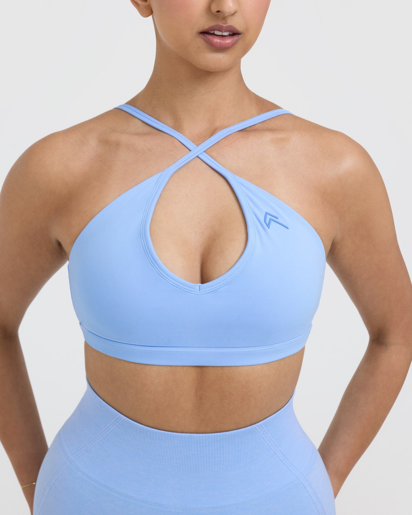 Timeless Strappy Bralette in Powdered Blue | Comfortable Wireless Bra for Everyday Wear | Perfect for Yoga, Lounge & Layering