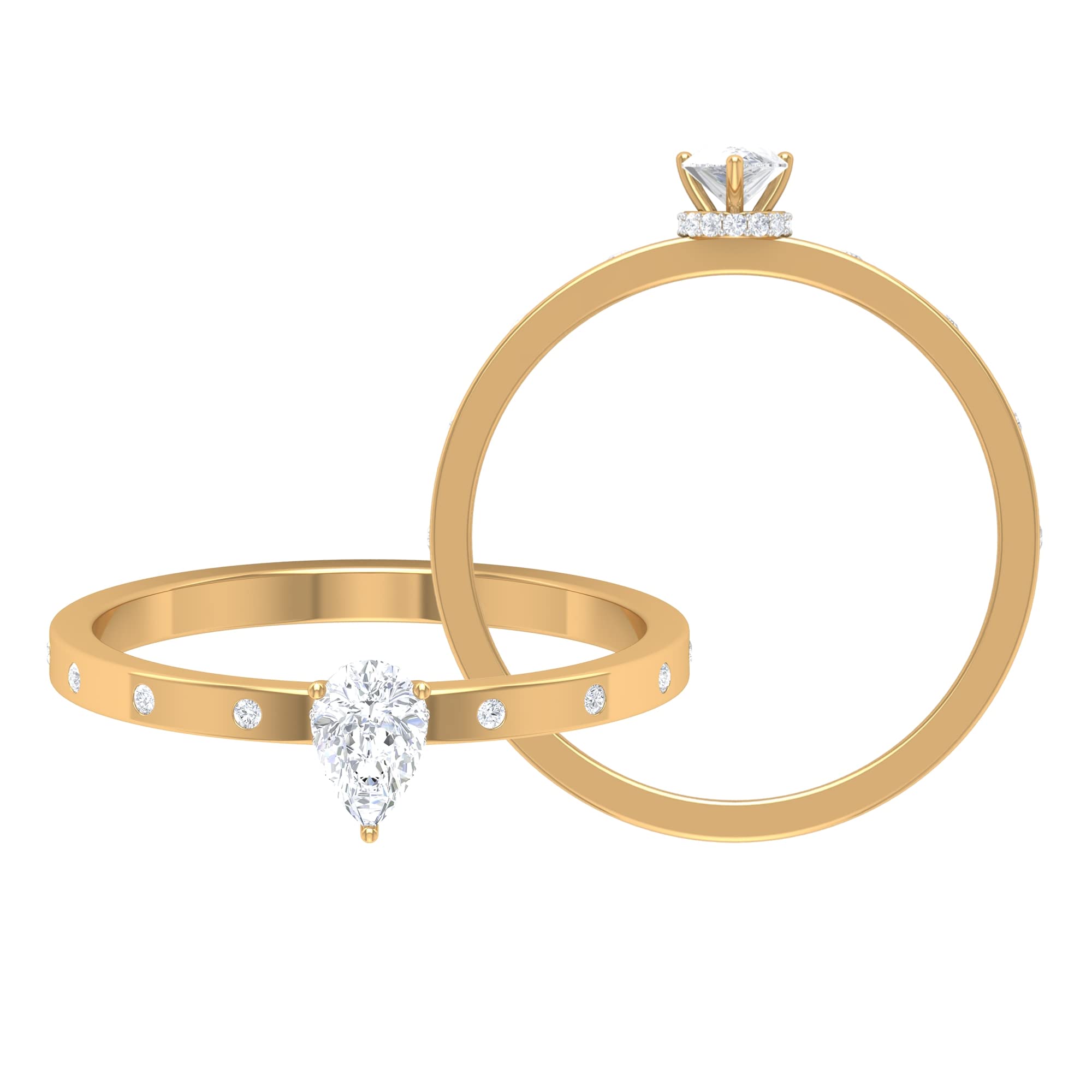 0.50 CT Natural Pear Cut Diamond Solitaire Engagement Ring for Women - April Birthstone, 14K Solid Gold | Perfect Proposal Gift, Anniversary Jewelry & Bridal Ring