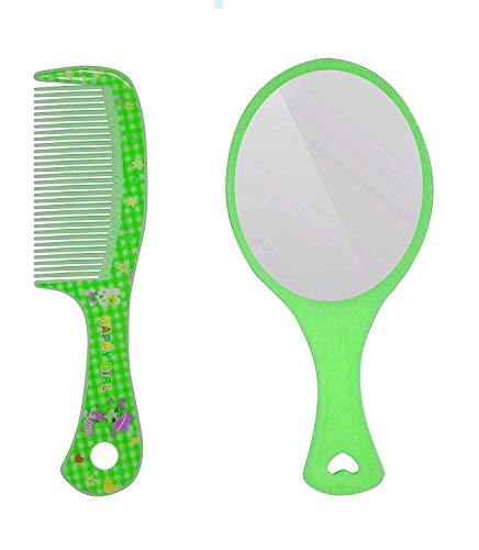 Stylish Green PELO Mirror with Comb - Compact 25g Travel Mirror for Makeup, Grooming & On-the-Go Use - Perfect Gift for Friends & Beauty Enthusiasts