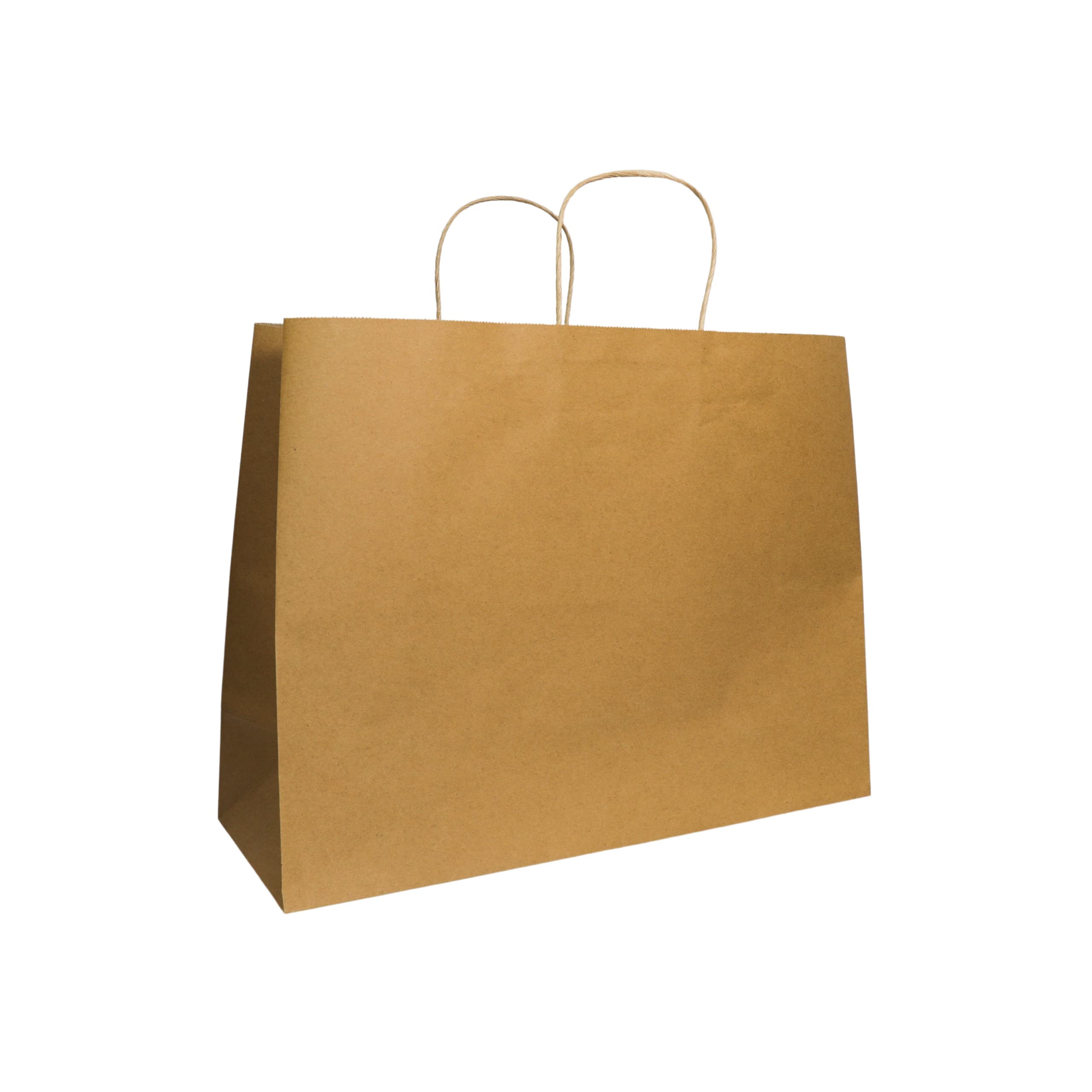 Eco-Friendly 16x6x12.5 Inch Kraft Paper Tote Bags - Pack of 50 Recyclable Gift Bags for Shopping, Parties & Retail Packaging | Natural Brown Paper Bags for Groceries, Gifts & Boutique Stores