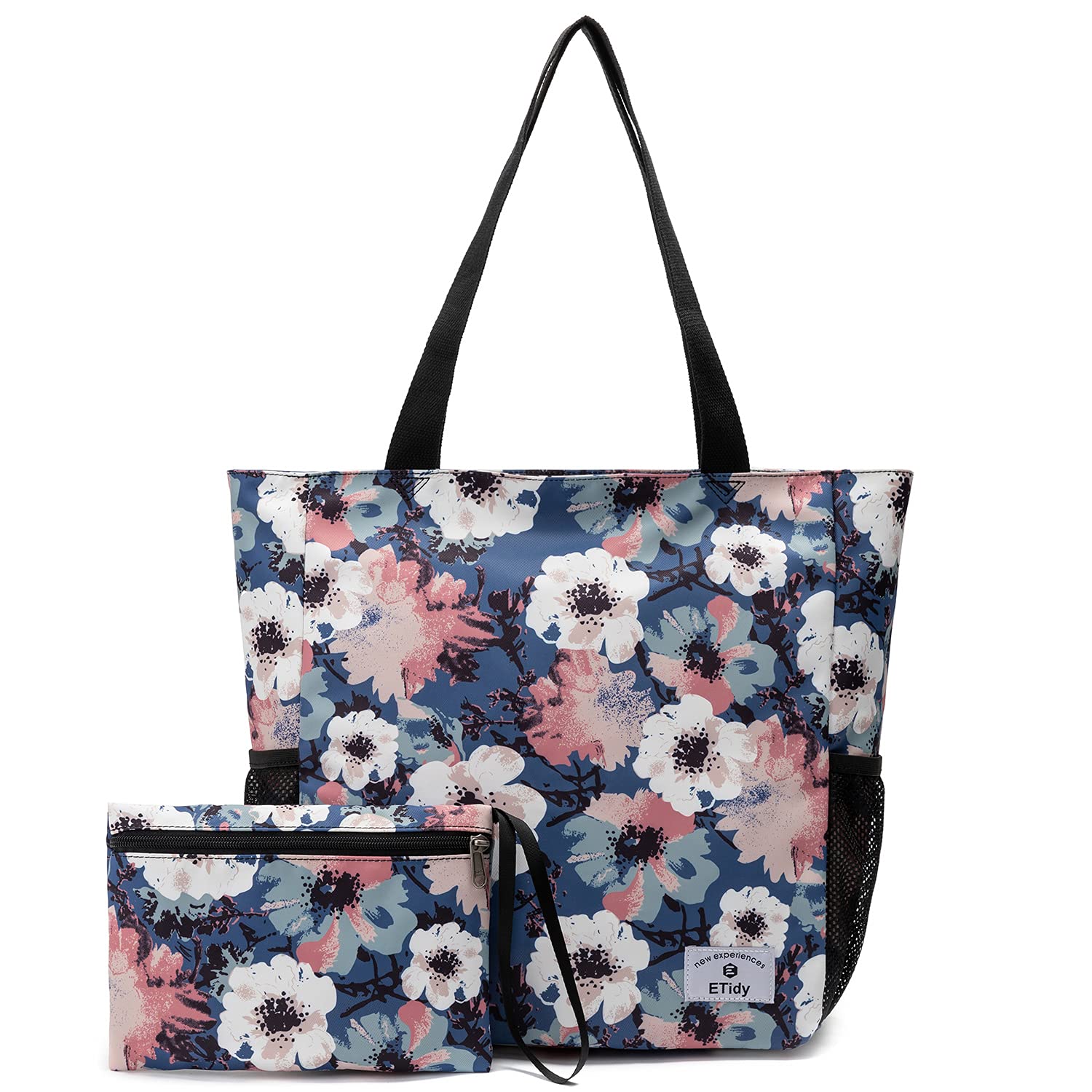 ETidy Large Capacity Foldable Tote Bag with Zipper - Waterproof & Sandproof Women's Beach Bag, Gym Bag, Travel & Shopping Tote - Perfect for Beach Trips, Workouts & Daily Commute