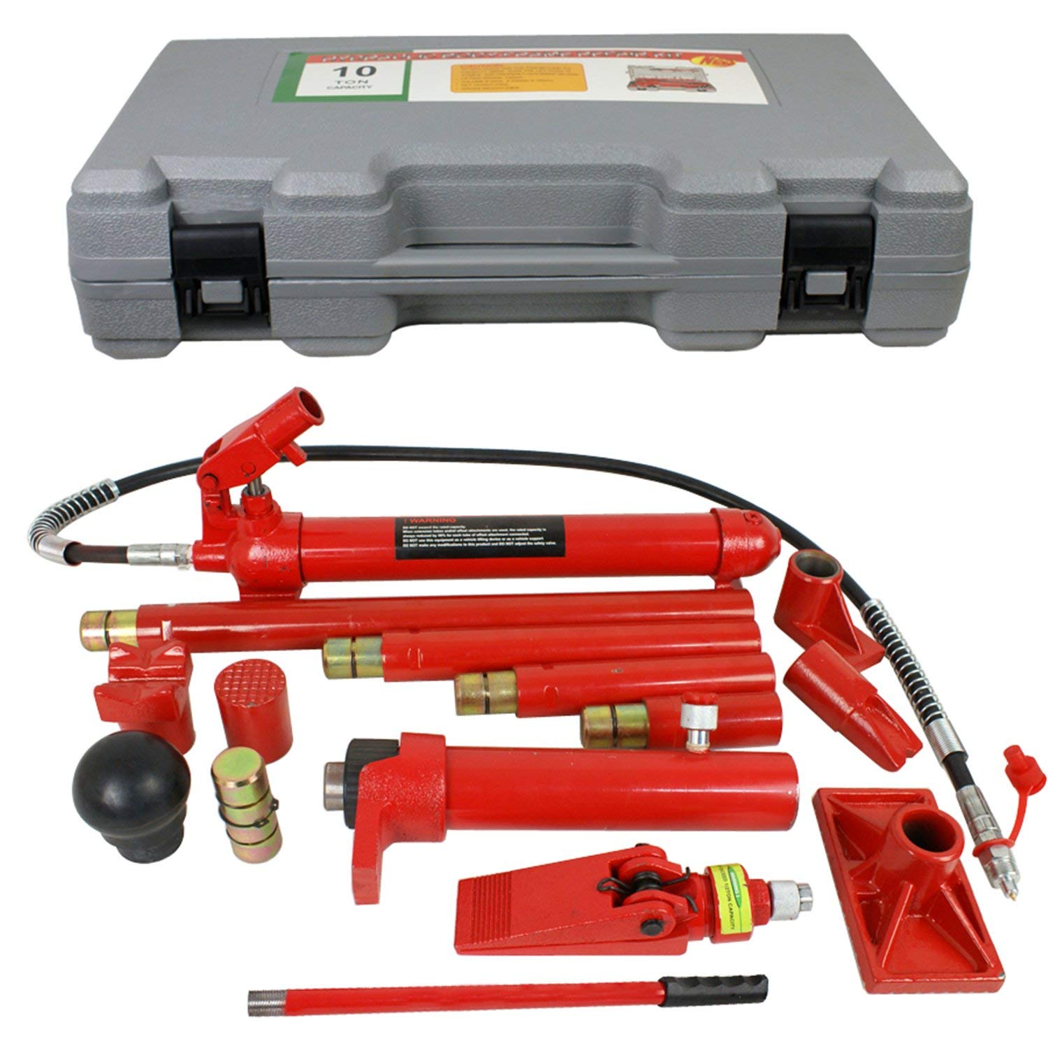 10 Ton Hydraulic Jack Body Frame Repair Kit - Heavy Duty Auto Shop Tool Lift Ram for Car Frame Straightening & Collision Repair - Perfect for Mechanics & DIY Auto Body Work