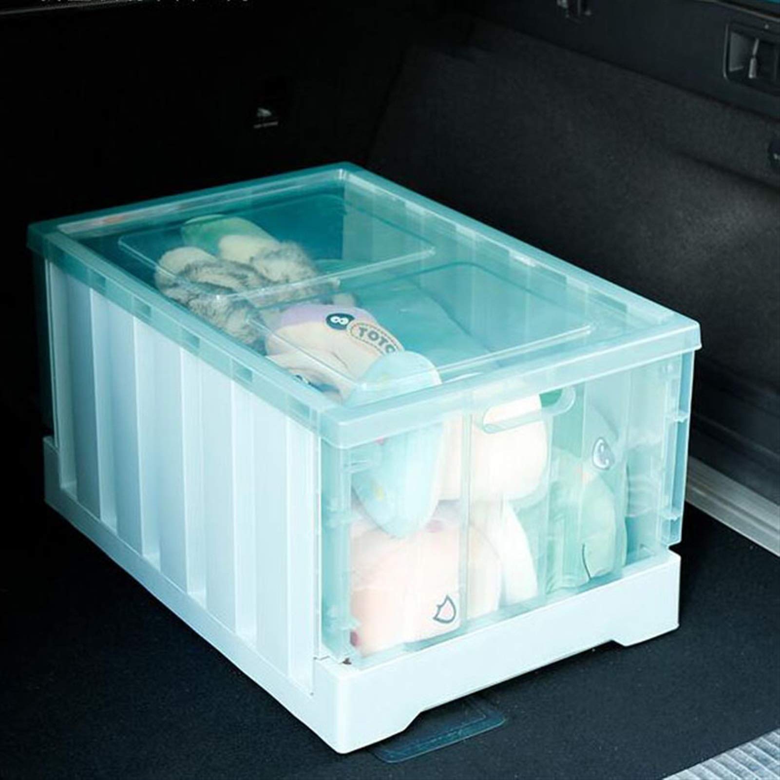 Collapsible Plastic Storage Bins - Stackable Folding Utility Crates for Shoes, Clothes, Toys, Books & Groceries | 25L Pink Organizer for Home, Office & Garage Storage Solutions
