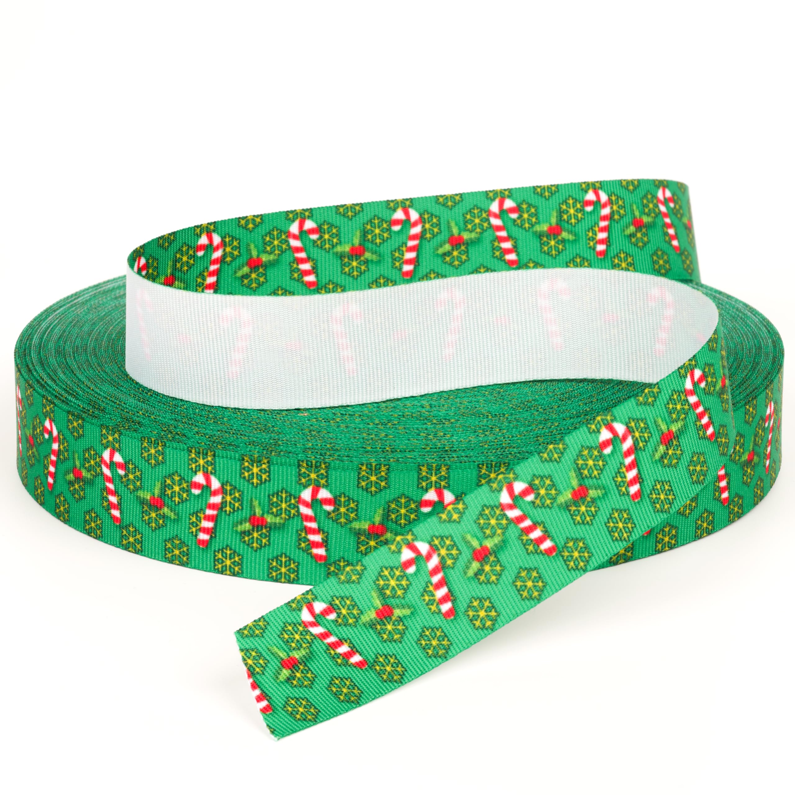 Country Brook Design - 7/8 Inch Christmas Grosgrain Ribbon (10 Yards) - Red & White Striped Candy Cane Pattern for Holiday Crafts, Gift Wrapping, DIY Decorations and Party Favors