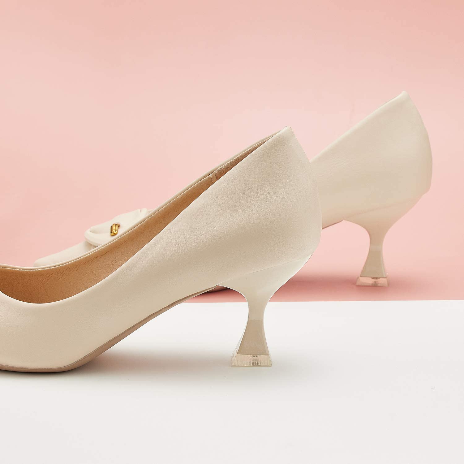 C.Paravano Women's Leather Pumps - Low Heel Kitten Heels Designer Shoes for Women | Comfortable Office Work & Wedding Party Dress Pumps