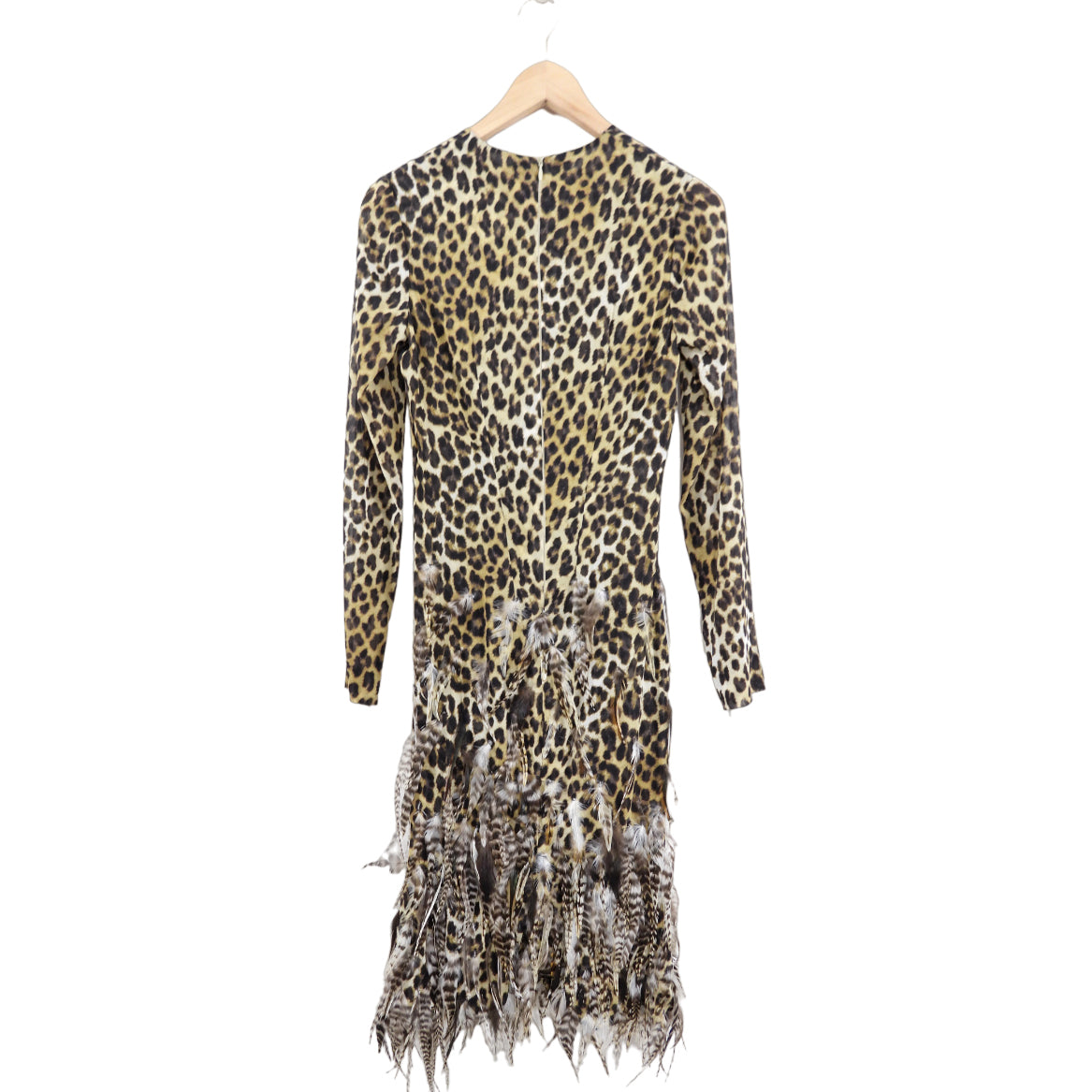 Giambattista Valli Haute Couture Leopard Print Feather Dress with Detachable Cape - Luxury Evening Gown for Red Carpet, Gala & Special Occasions