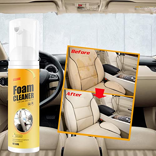 60ml Multipurpose Foam Cleaner Spray - Lemon Scented All-Purpose Cleaner for Car, Kitchen, Bathroom & Home | Effective Stain Remover for Seats, Countertops, Tiles & More | Fresh Lemon Fragrance for a Sparkling Clean