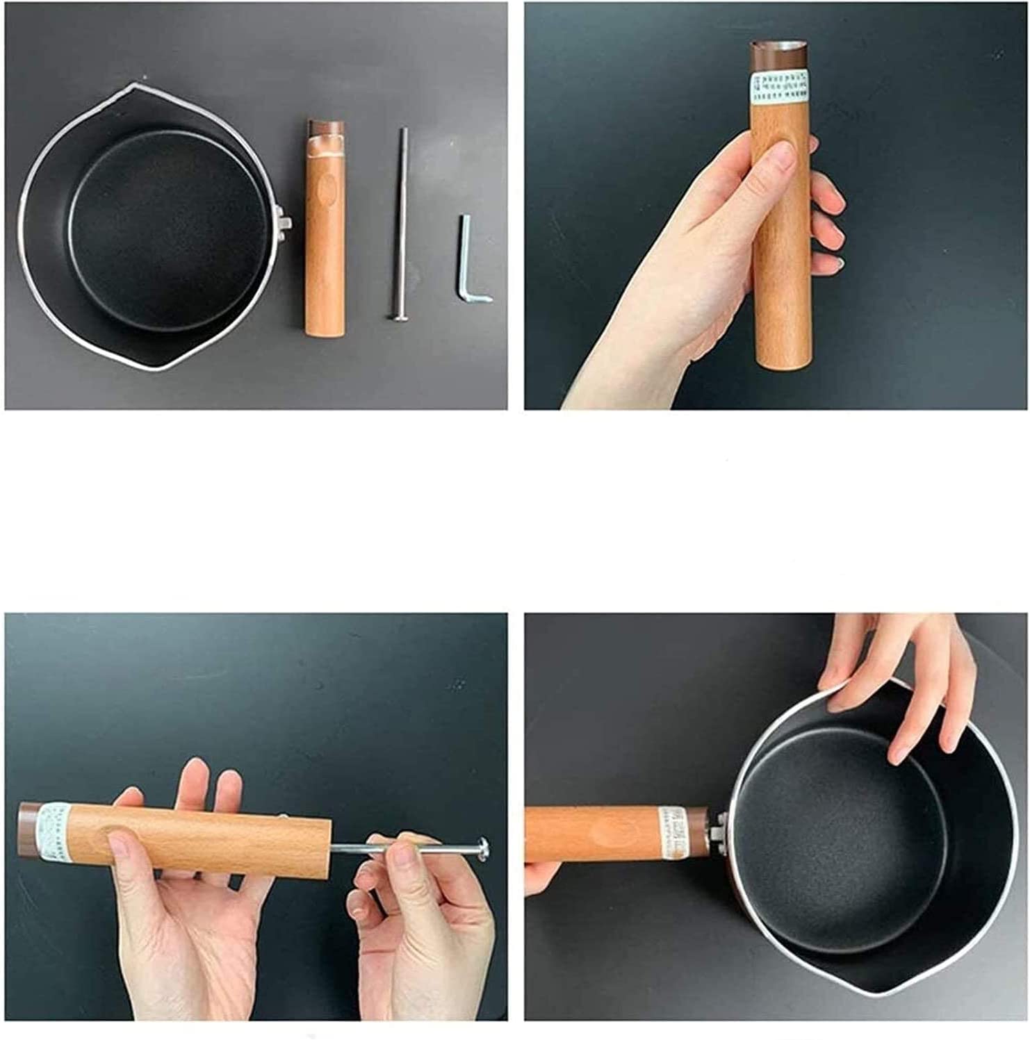 Non-Stick Yellow Wok Pan for Cooking, Warming Milk, Making Porridge, Noodles & Sauces - Perfect for Stovetop, Induction & Kitchen Use
