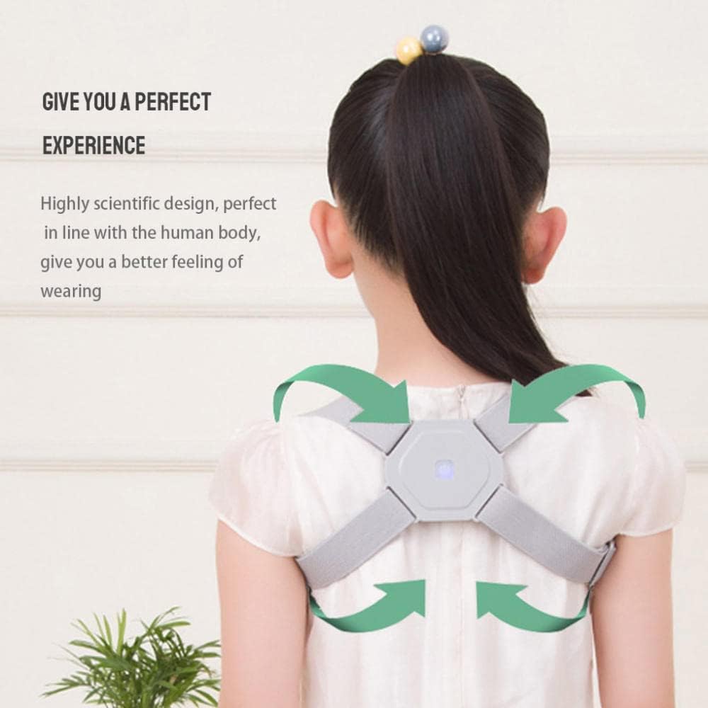 Adjustable Posture Corrector for Adults & Kids - Rechargeable Vibrating Back Strap with Alarm - Improve Posture & Reduce Back Pain - Perfect for Office Work, Gaming & Studying