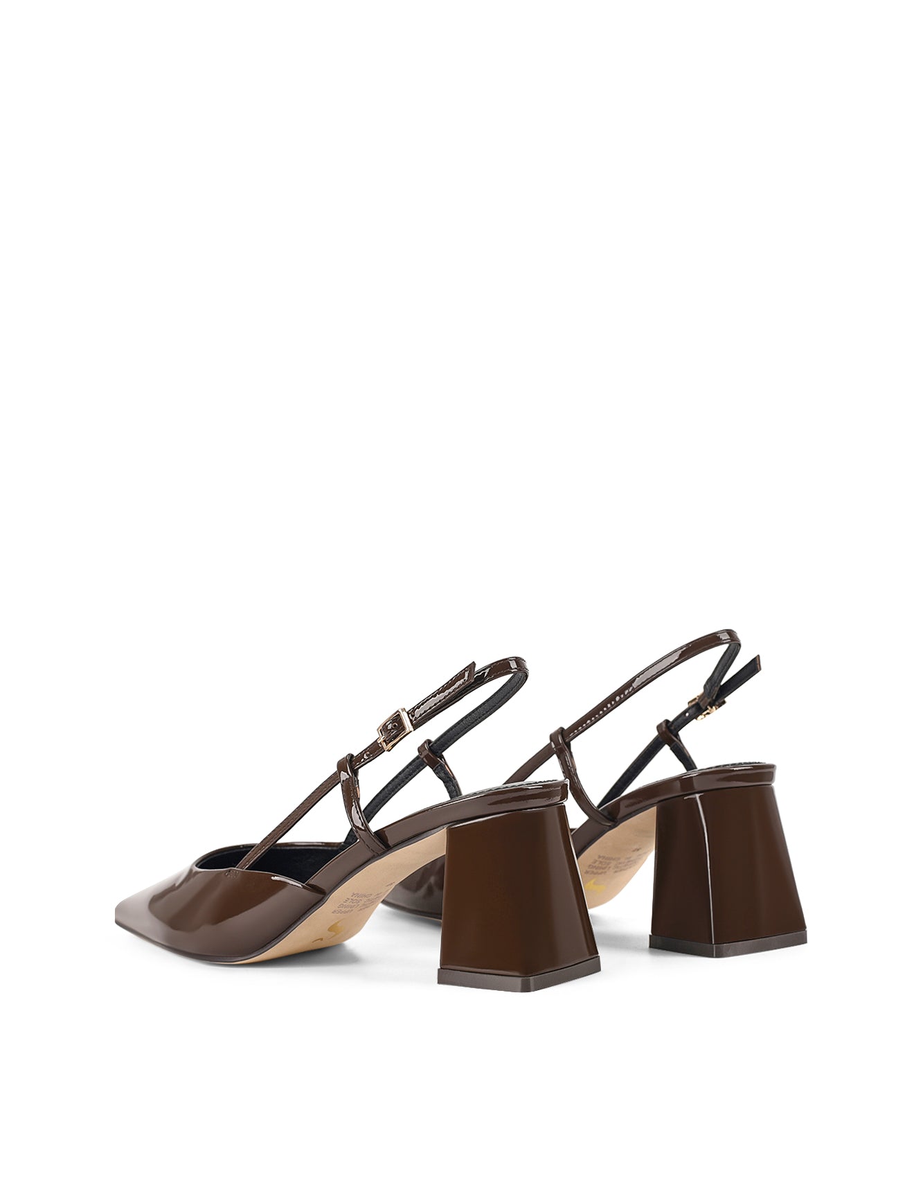 Yasmine Slingback Heels for Women - Chocolate Brown Patent Leather Dress Shoes - Comfortable High Heels for Party, Wedding & Office Wear