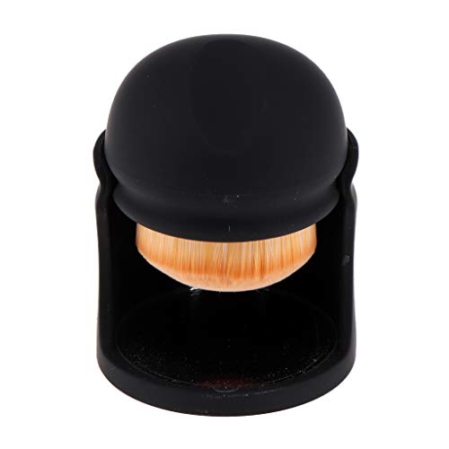 Premium Foundation Makeup Brush Set - Powder, Eyeshadow & Blush Brush with Base Mirror (Black) - Perfect for Professional Makeup Application & Travel Beauty Essentials