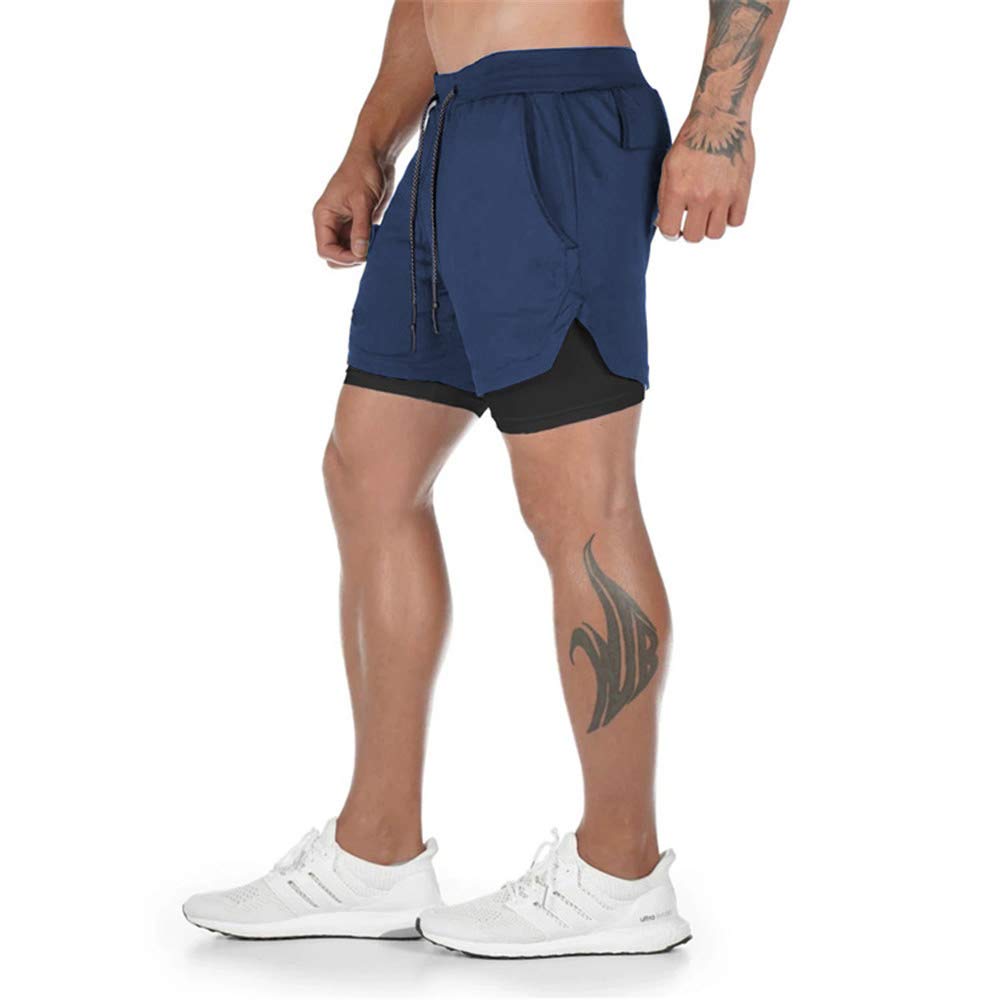 Surenow Men's Running Shorts - 2-in-1 Workout Shorts with Liner for Gym, Yoga & Outdoor Sports | 7-Inch Breathable Athletic Shorts for Running, Training & Active Lifestyle