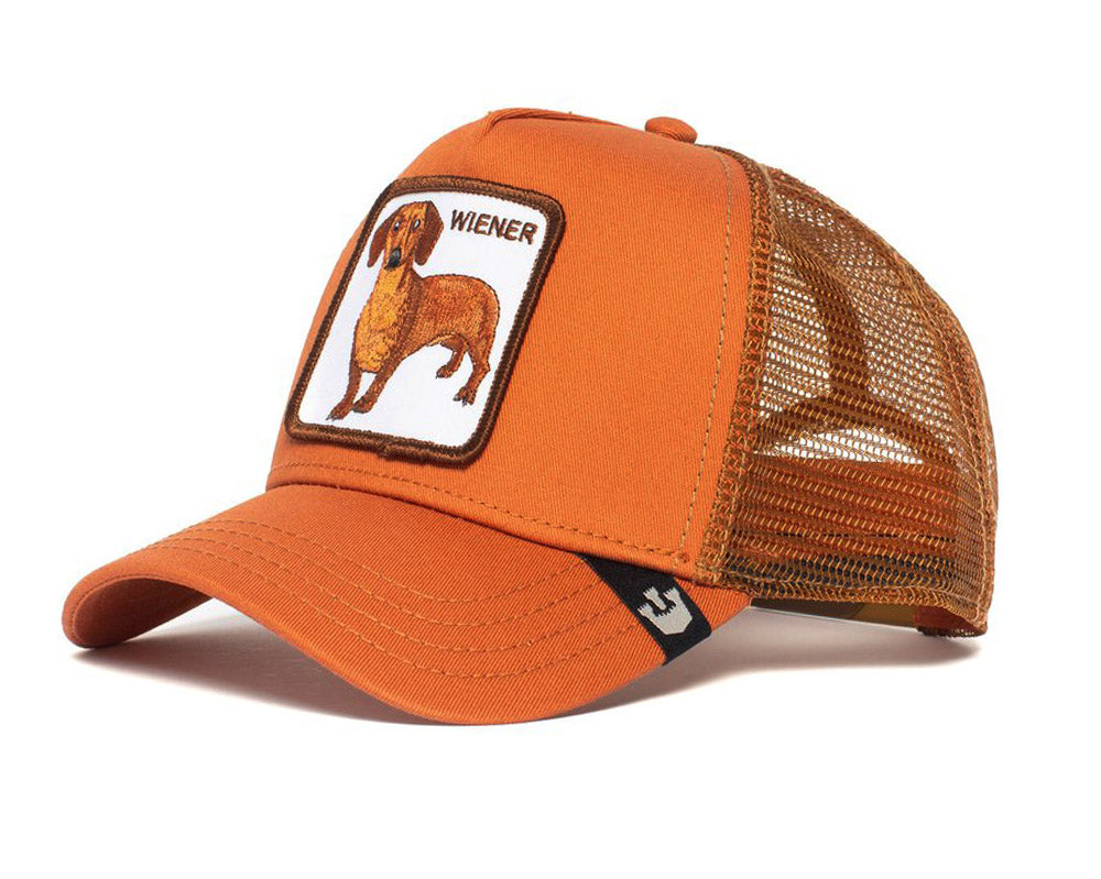 Goorin 'Wiener' Trucker Style Baseball Cap in Rust - Vintage Distressed Cotton Hat for Men & Women - Perfect for Outdoor Activities, Casual Wear, and Fashion Statements