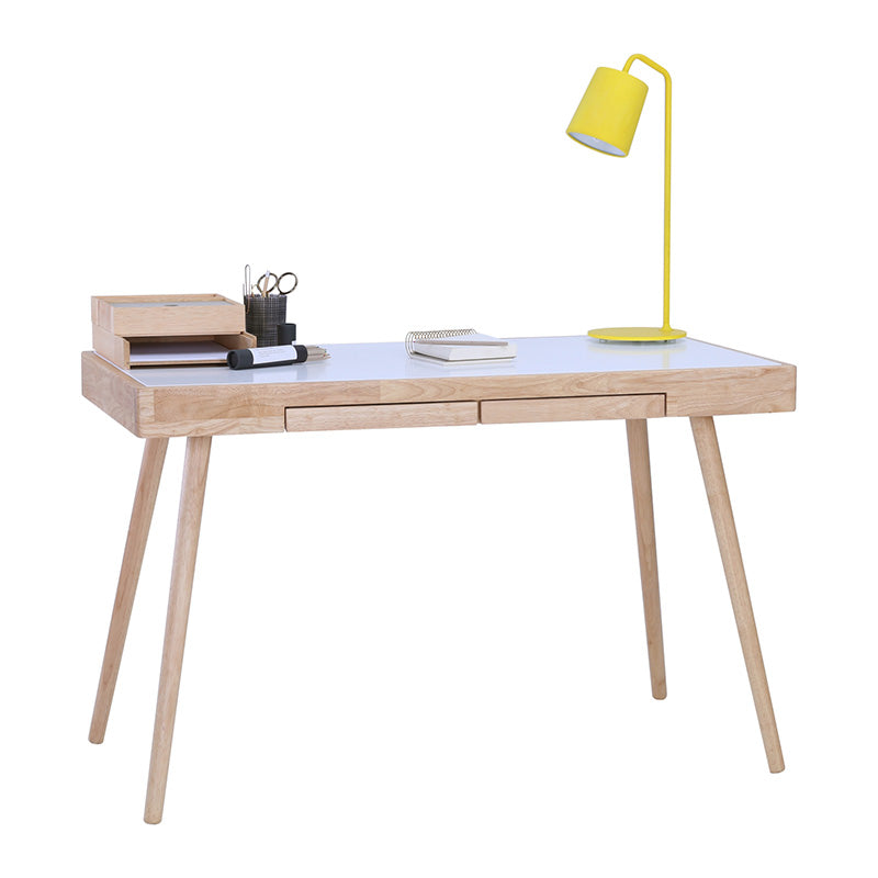 RETH Study Desk 120cm - Natural & White Home Office Desk for Students & Professionals - Perfect for Small Spaces & Remote Work