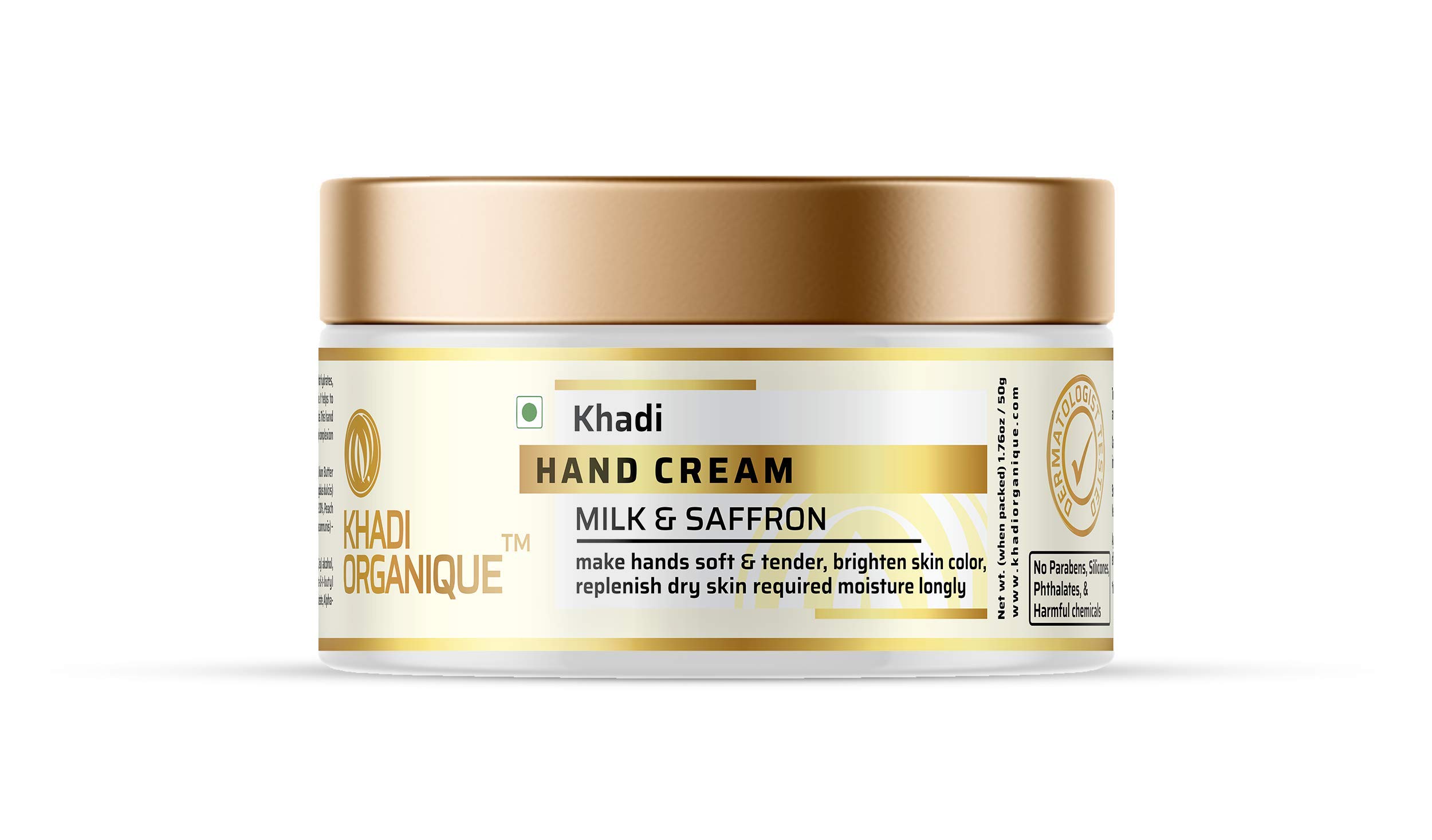 Khadi Organique Milk & Saffron Hand Cream for Dry, Rough Skin - 50GM | Natural Moisturizer for Cracked Hands | Perfect for Winter Care & Daily Hydration