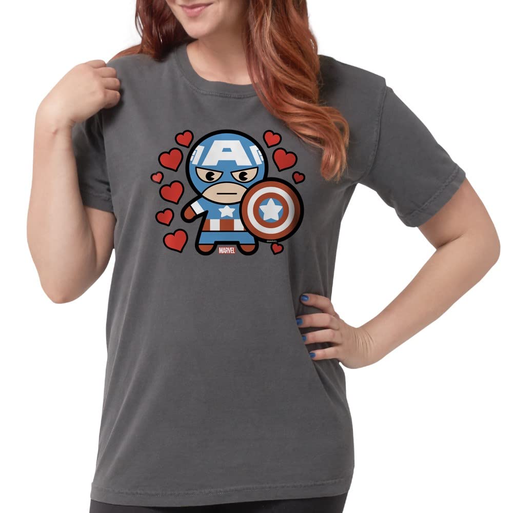 Captain America Hearts T-Shirt - Soft & Comfortable Marvel Superhero Tee for Men & Women | Perfect for Cosplay, Comic Con & Casual Wear
