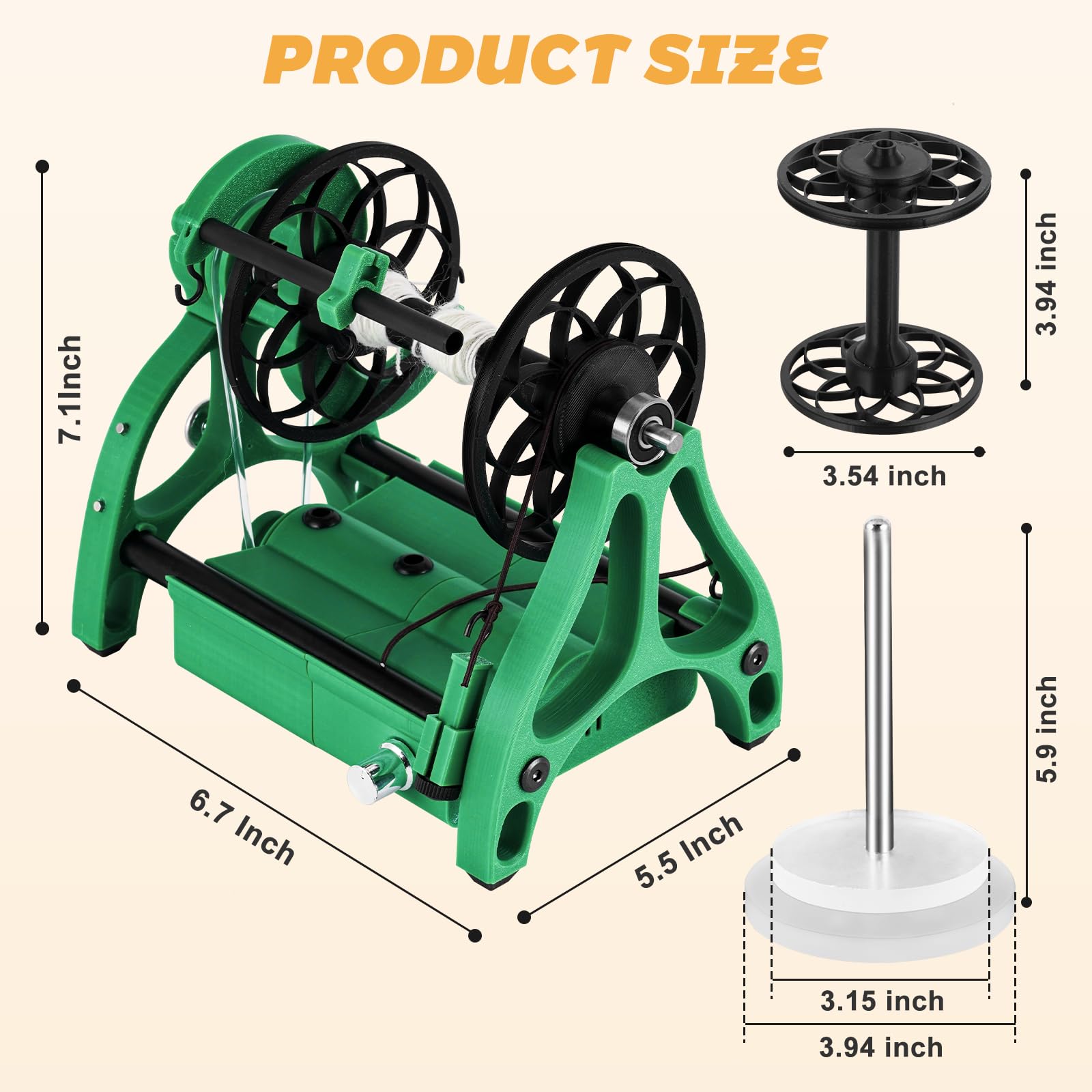 Consfly Electric Fiber Spinning Wheel - Yarn Spinning Machine with Foot Switch & 3 Spools, 12V DC Wool Spinning Wheel for Knitting, DIY Yarn Making - Perfect for Home Crafting, Wool Processing & Handmade Textile Projects