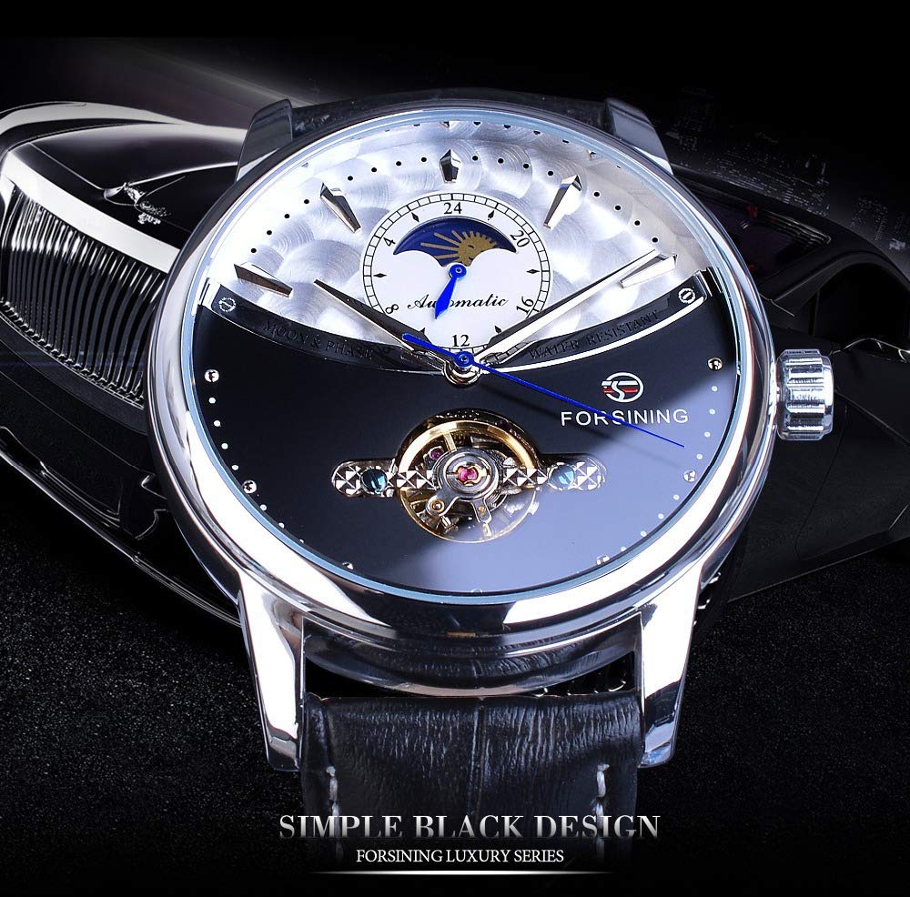 Luxury Automatic Mechanical Men's Watch with Sun Moon Phase & Tourbillon - Waterproof Wristwatch for Business, Formal & Casual Wear - MASTOP Top Brand
