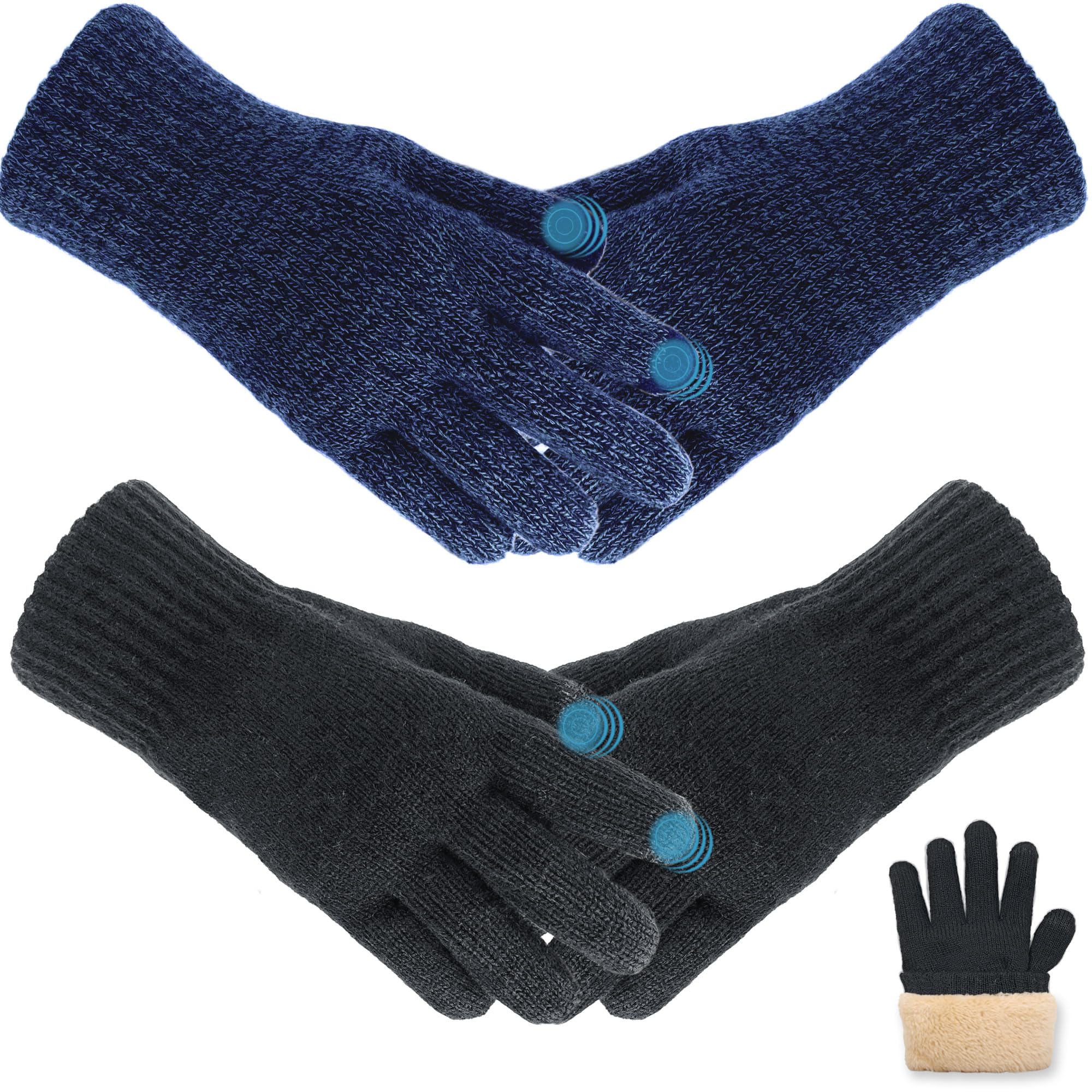Thermal Touchscreen Winter Gloves for Men & Women - Soft Fleece Lined Knit Gloves for Cold Weather - Perfect for Skiing, Hiking & Outdoor Activities