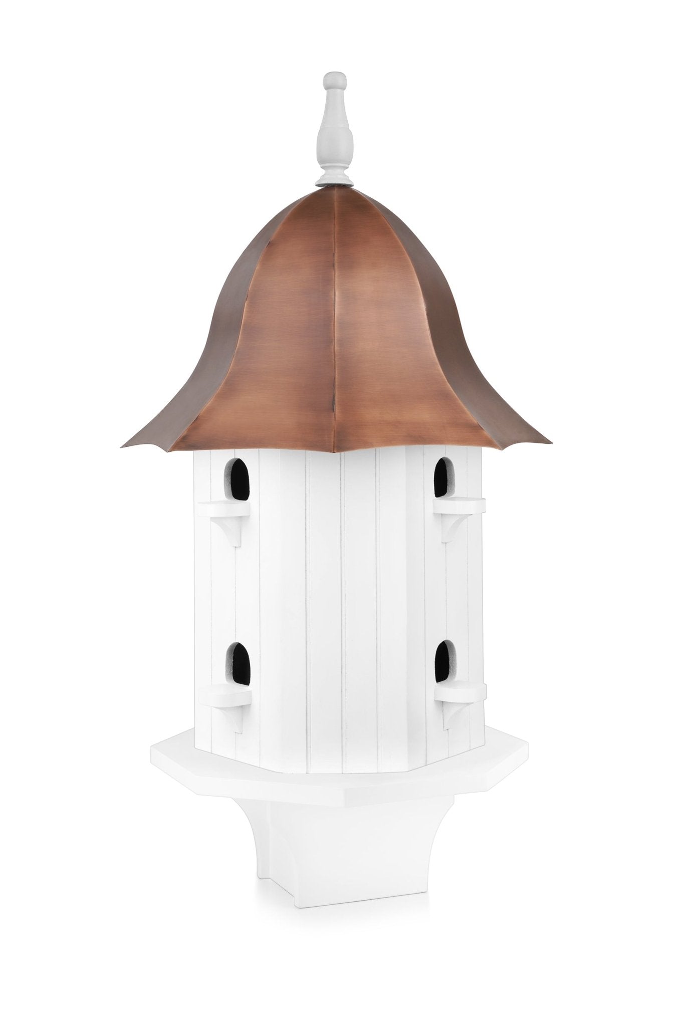 Dovecote Manor Bird House with Copper Roof - Handcrafted Wooden Birdhouse for Outdoor Garden Decor - Attract Birds & Enhance Your Backyard
