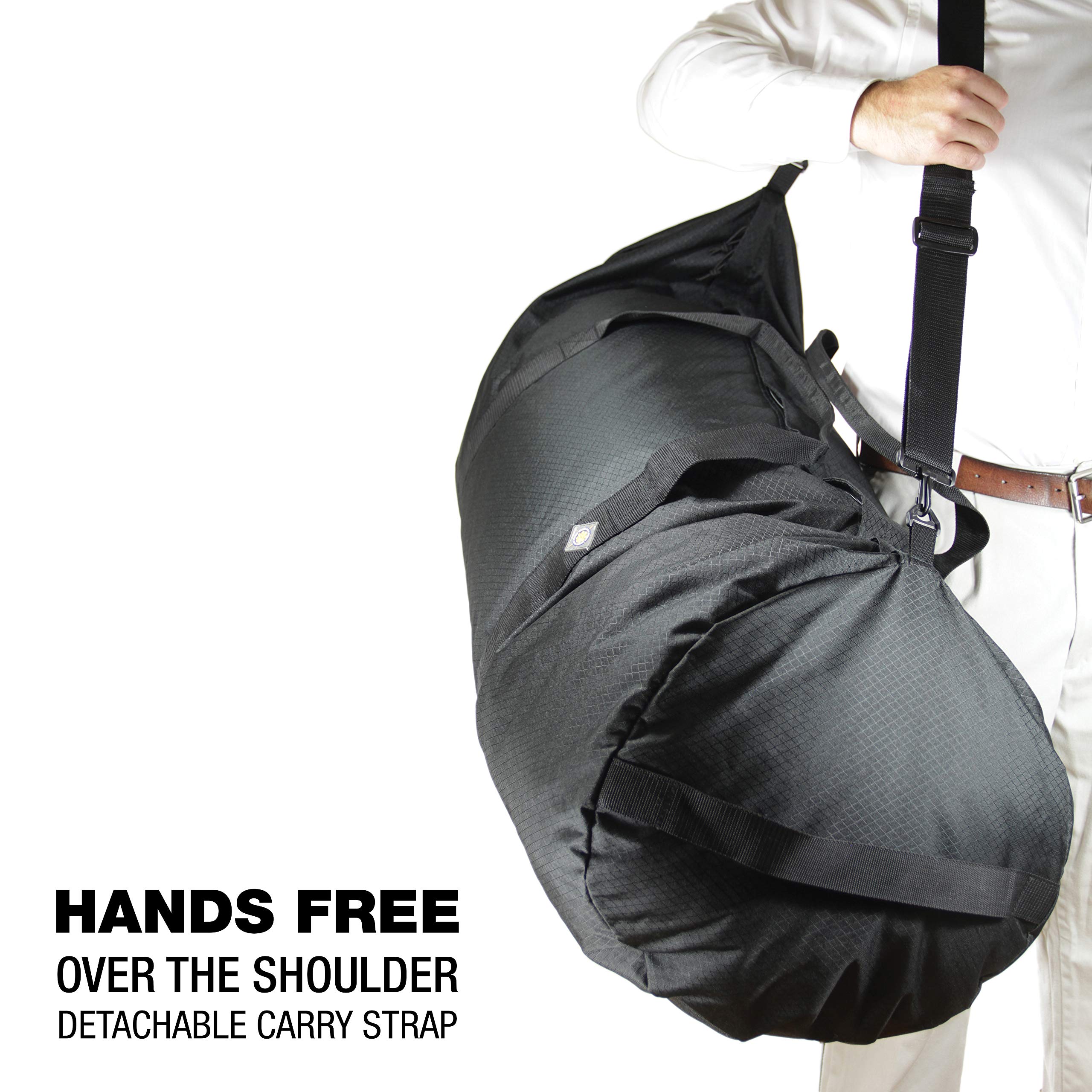North Star Sports Large Duffle Bag - Waterproof Heavy Duty Gym Bag & Travel Duffel | Foldable Tactical Gear Bag for Equipment Storage | Perfect for Workouts, Military Use & Airplane Carry-On Luggage