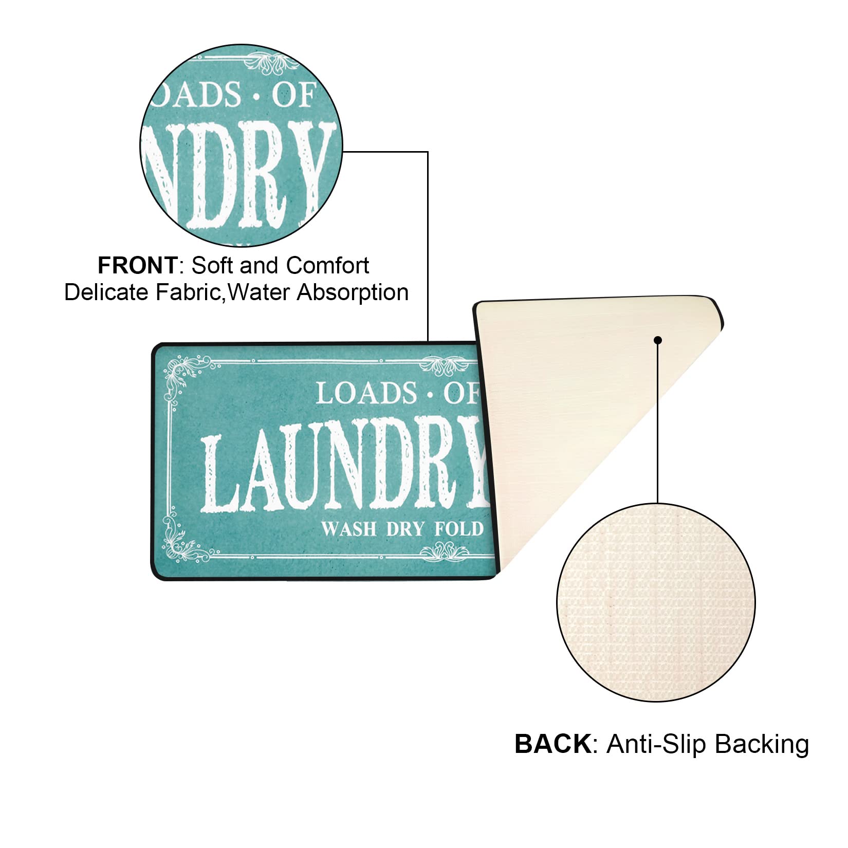 Non-Slip Laundry Room Rug Runner - 20