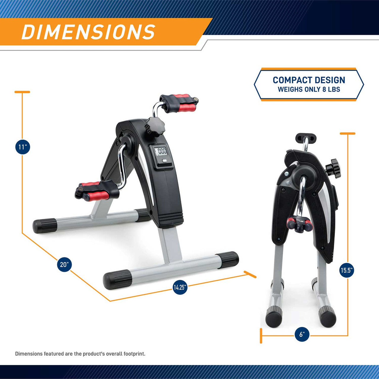 Marcy Portable Mini Exercise Bike for Home Gym & Office Workouts | Compact Cardio Cycle for Indoor Cycling, Leg & Arm Training | Perfect for Under Desk Use, Small Spaces & Rehabilitation