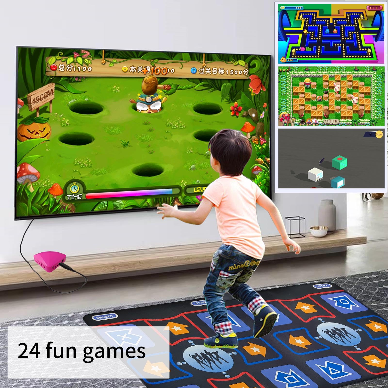 Non-Slip Flannel Dance Mat for Kids & Adults - Plug & Play Interactive TV Dancing Game Pad - Perfect for Family Fun, Birthday & Christmas Gifts for Boys & Girls Ages 3+ - Great for Parties, Exercise & Indoor Entertainment