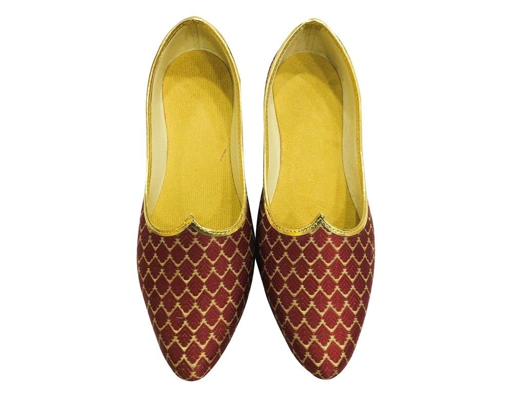 Men's Sherwani Punjabi Jutti Bridal Shoes - Traditional Indian Ethnic Mojari Footwear for Weddings & Festive Occasions