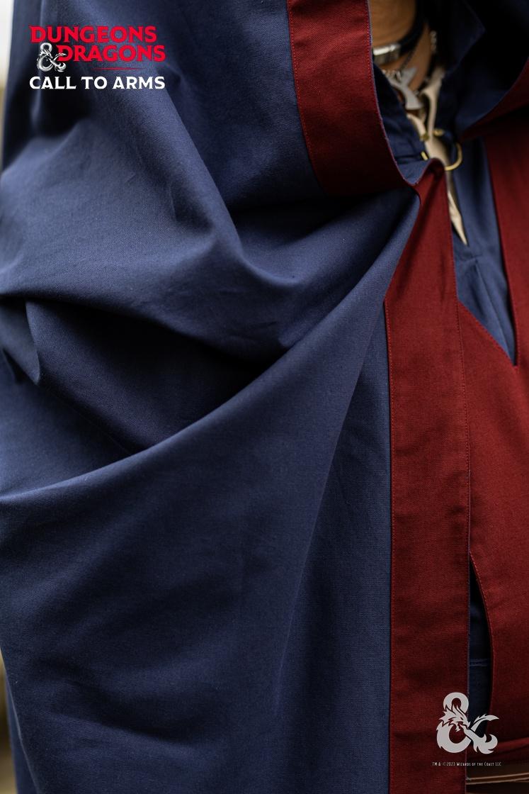 Dungeons & Dragons Wizard Cape - Dark Blue & Bordeaux Cosplay Costume for D&D, LARP & Fantasy Role-Playing Games