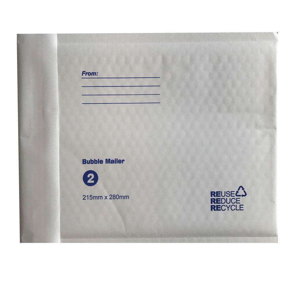 100-Pack Tempest 215x280mm (8.5x11 inch) No.2 White Bubble Mailers - Eco-Friendly Padded Shipping Envelopes for Ecommerce, Amazon FBA, eBay & Small Business Mailing - Perfect for Shipping Books, Jewelry, Cosmetics & Small Items